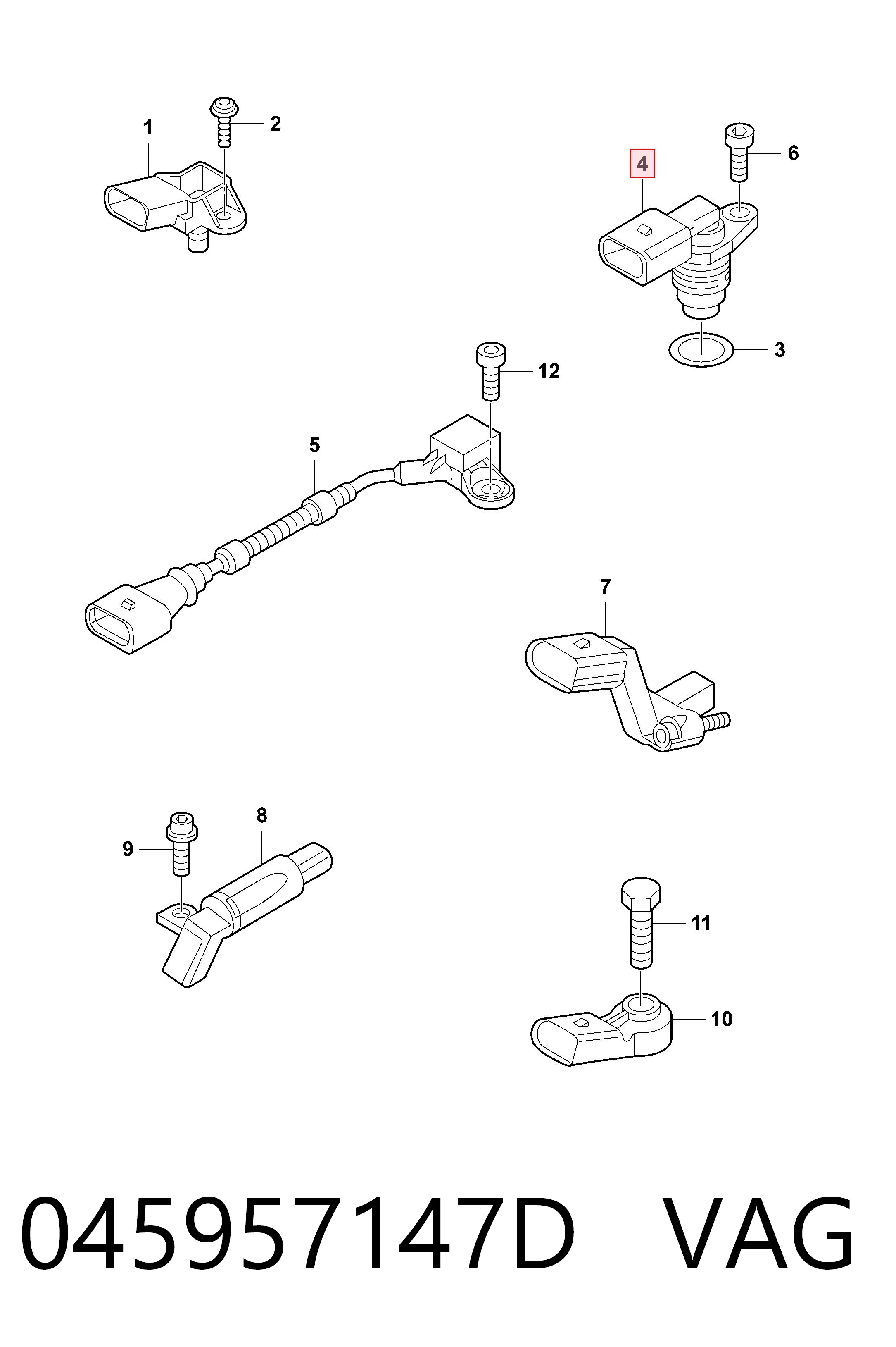 045957147D VAG Sensor posición arbol de levas