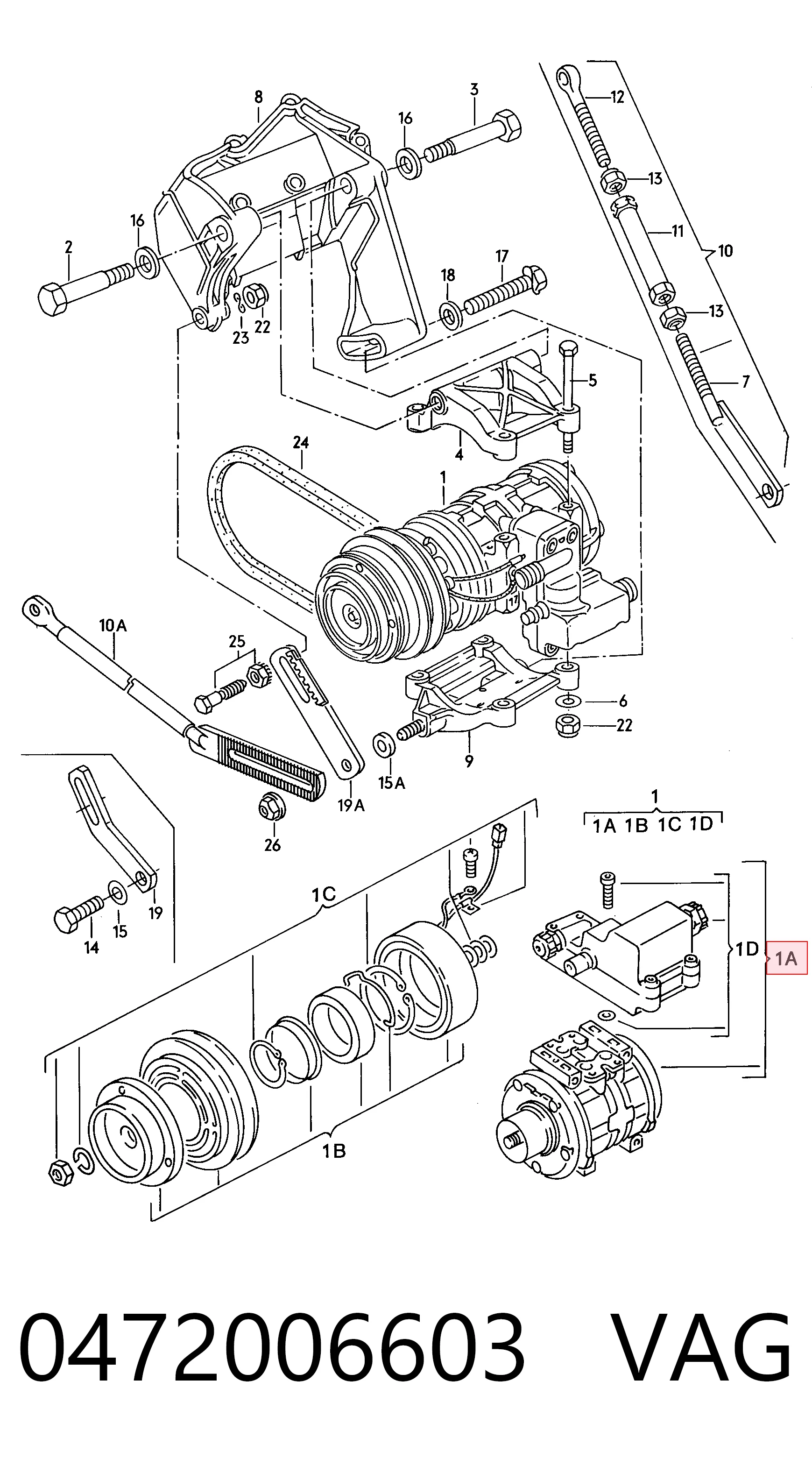 Compresor climatizador Audi 80  (1986-1991)