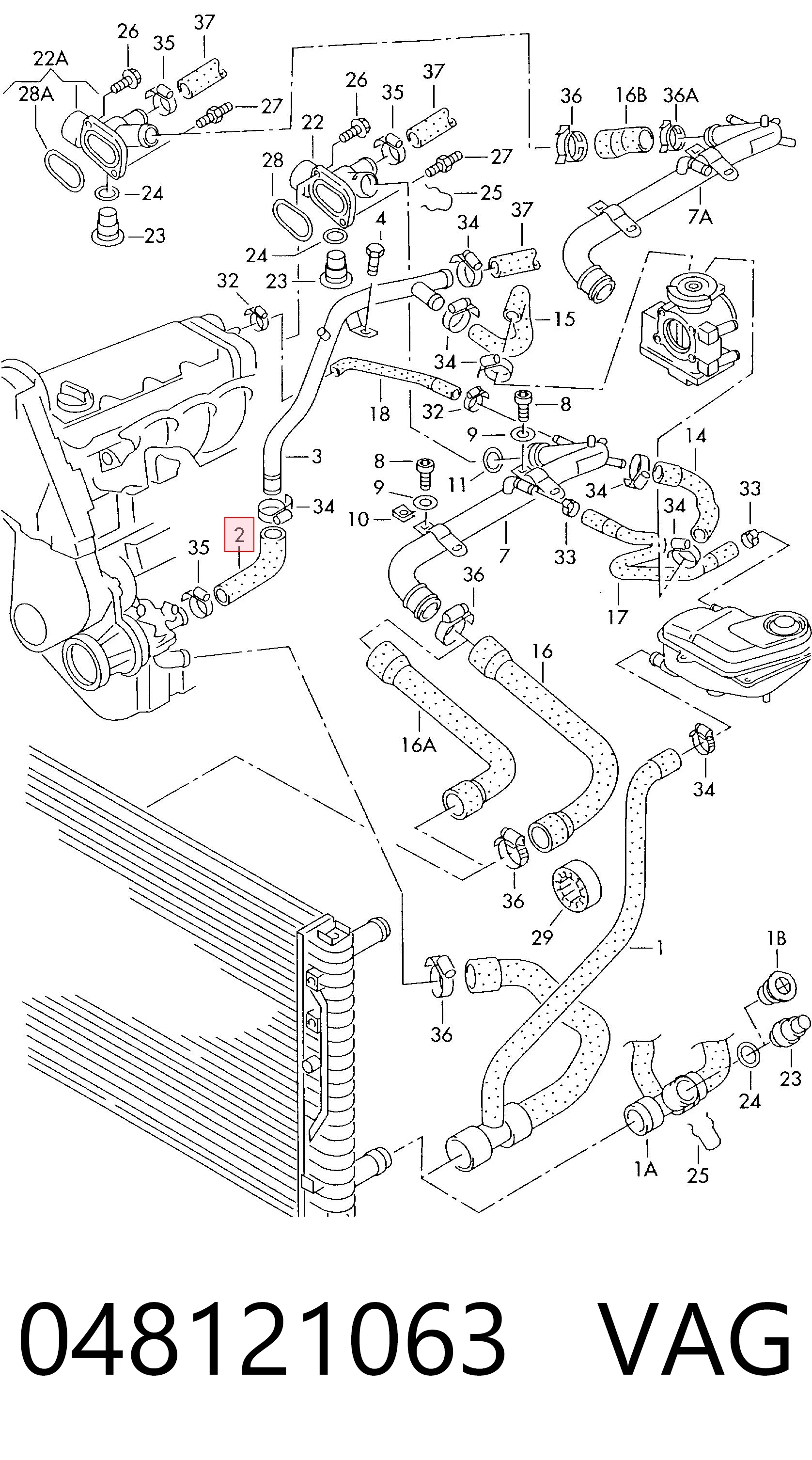 048121063 VAG Manguera de refrigeración