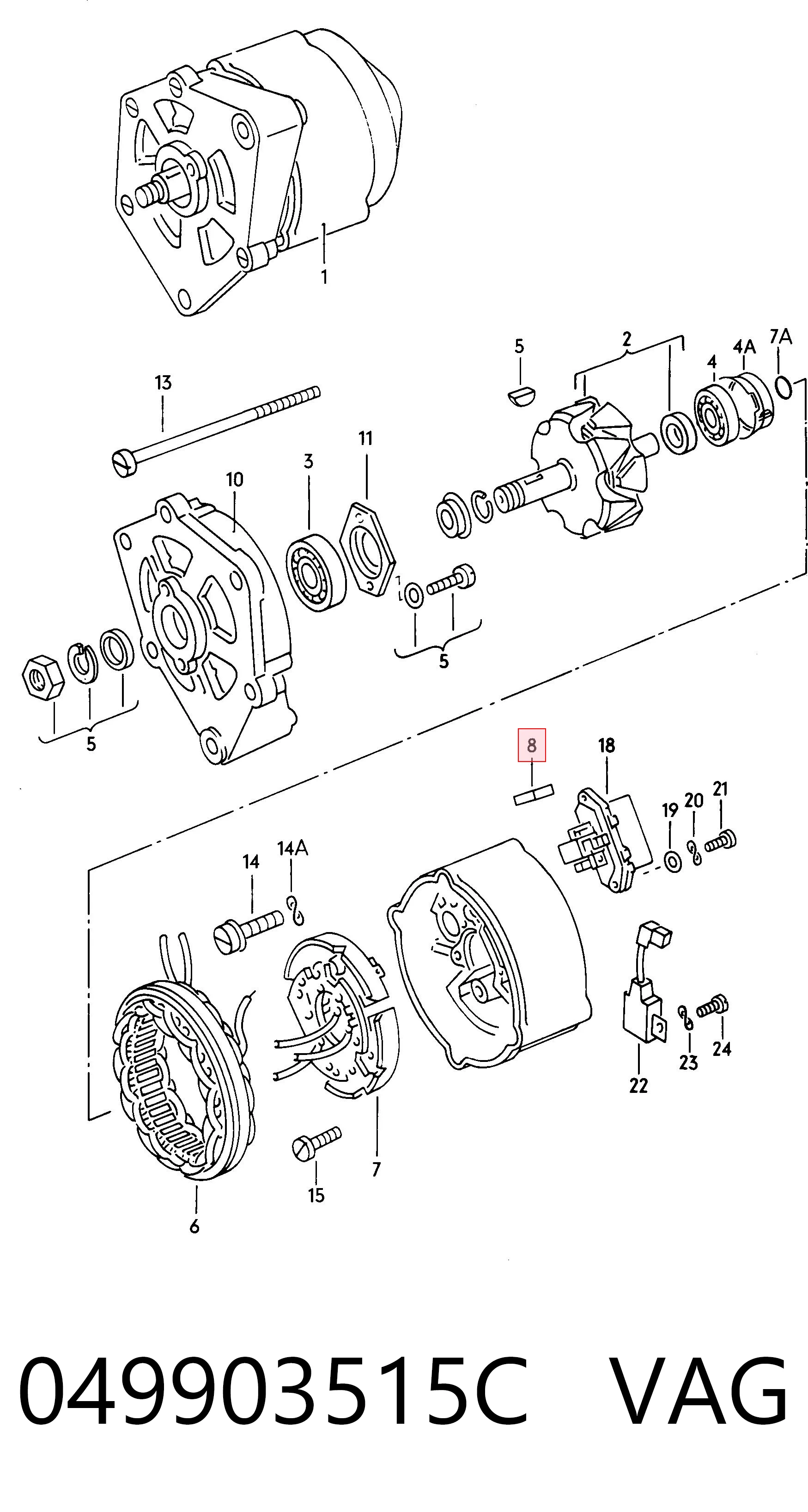 Escobillas de alternador Volkswagen Golf II hatchback comprar en España