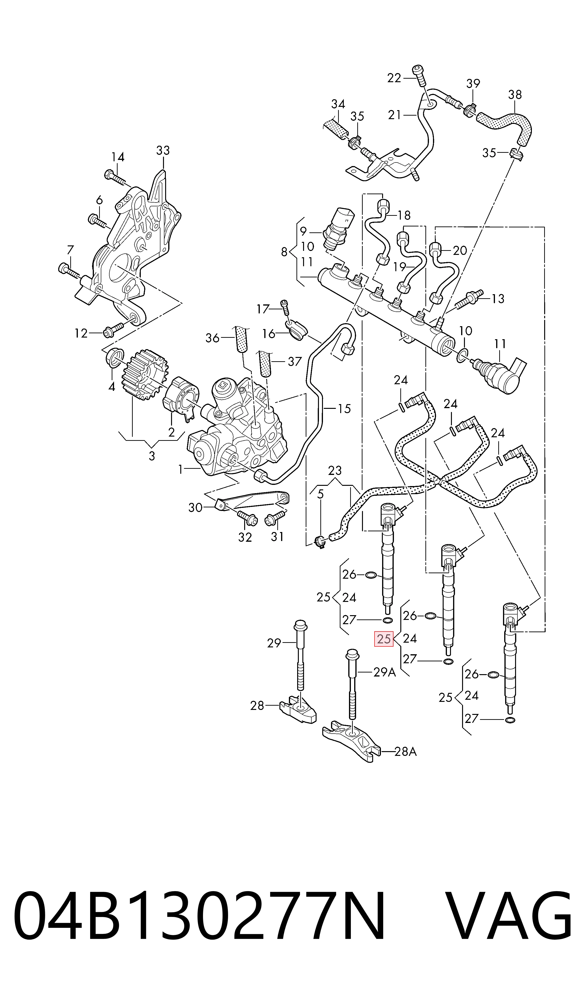 04B130277N VAG Inyector de combustible