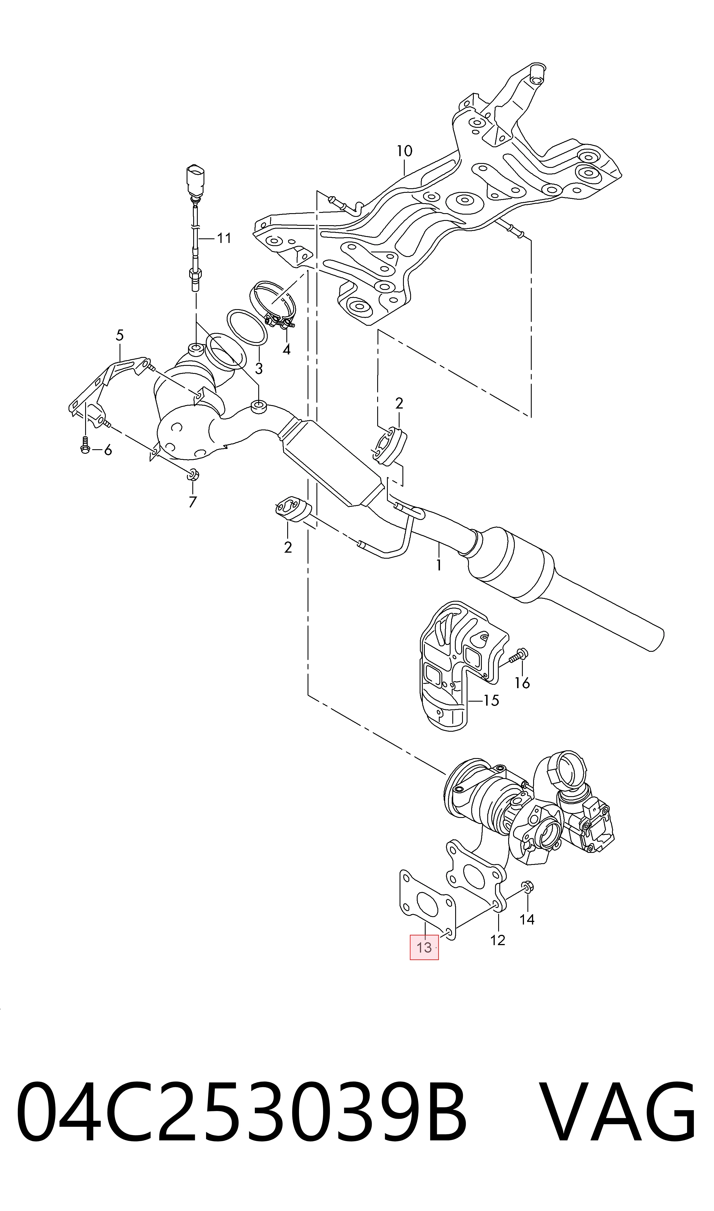 04C253039B VAG Junta colector joint