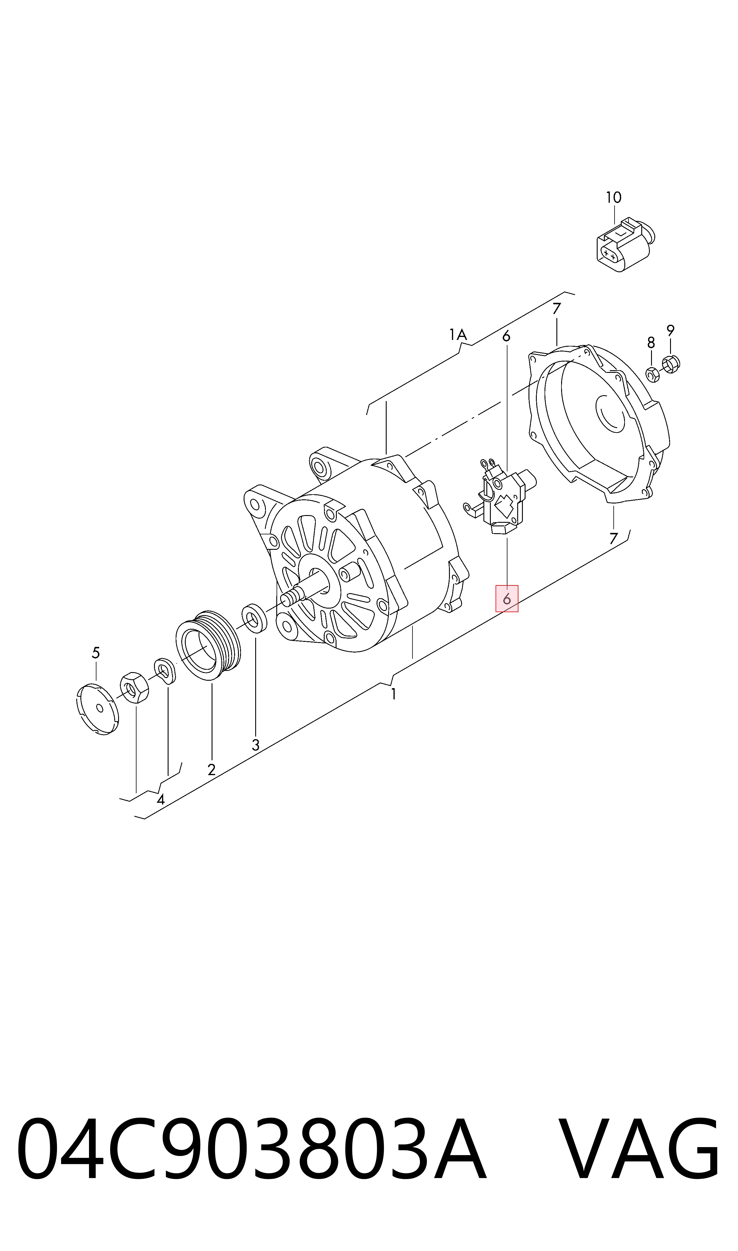 04C903803A VAG Regulador alternador