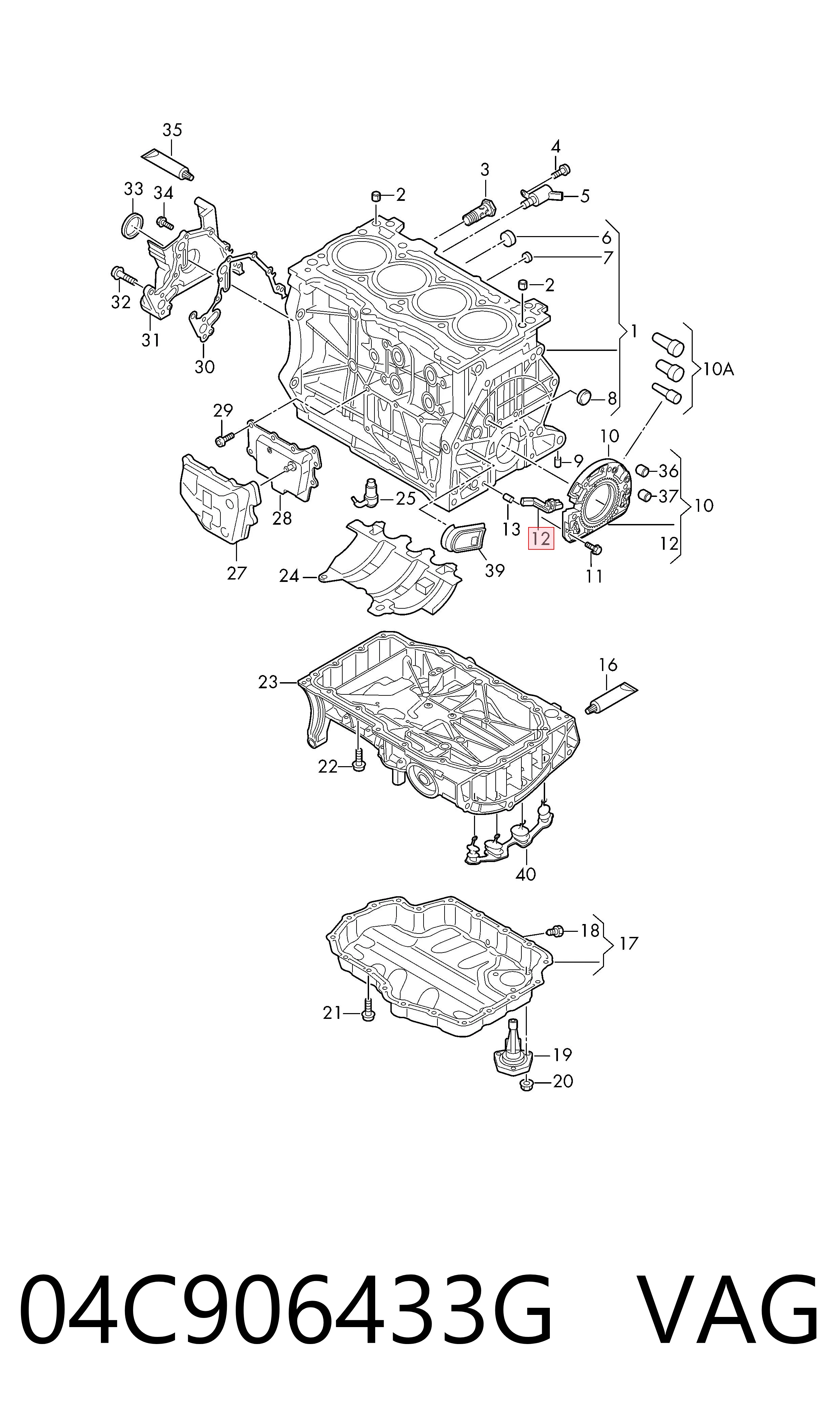 04C906433G VAG Sensor de posición del cigüeñal