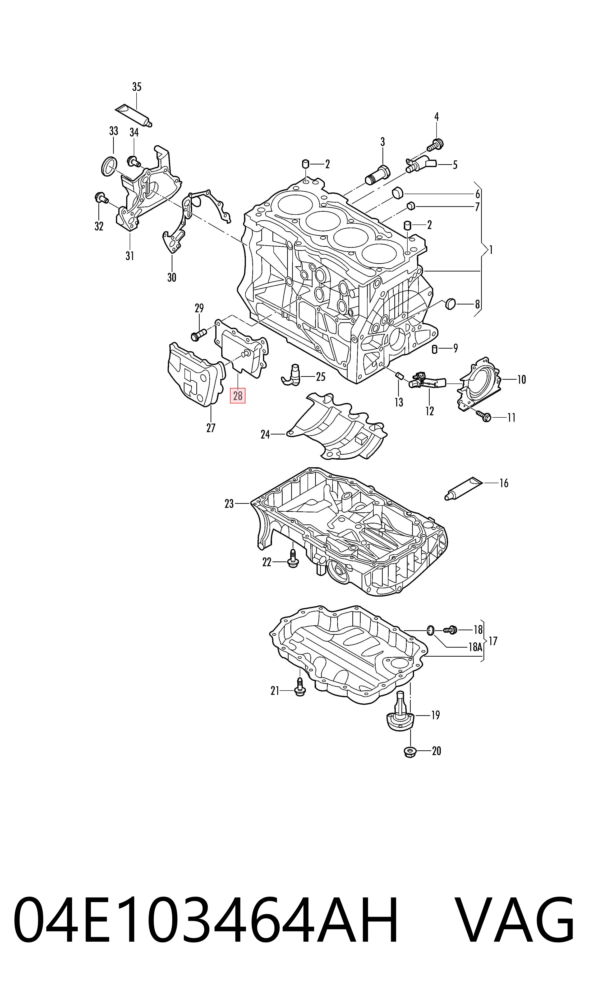 04E103464AH VAG Válvula de ventilación del cárter