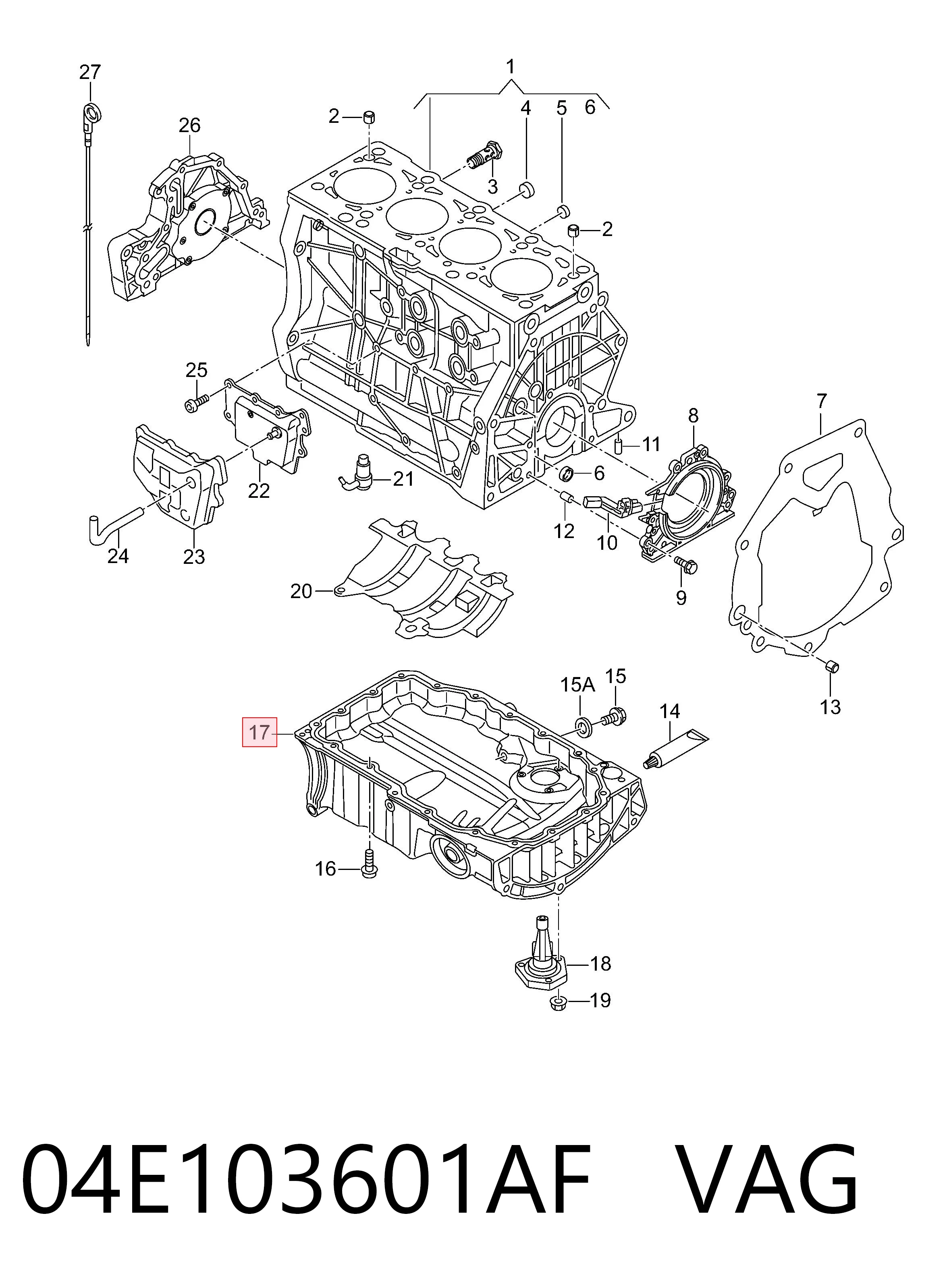 04E103601AF VAG Cárter de aceite del motor