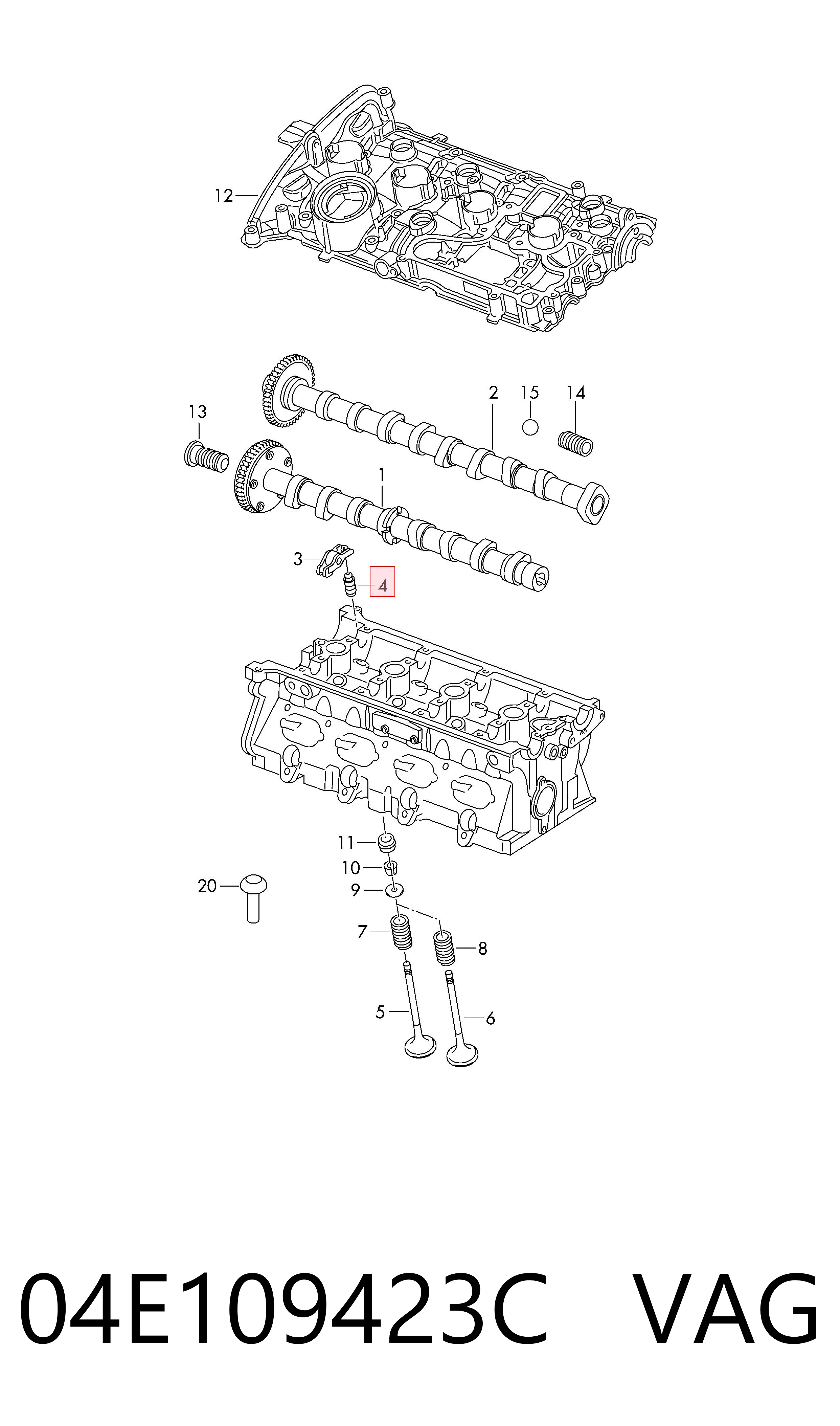 04E109423C VAG Taqués de motor