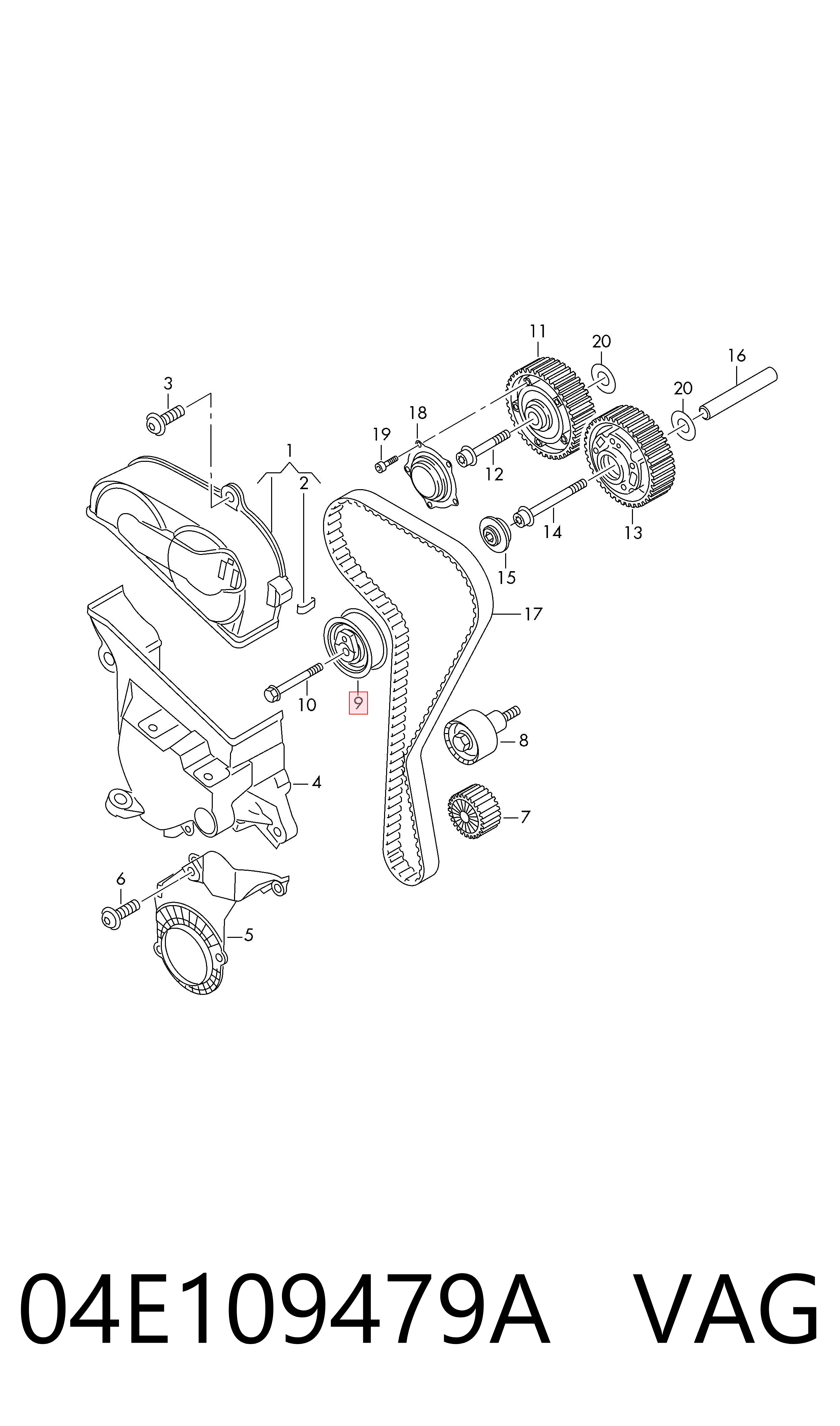 Comprar 04E109479A VAG Tensor correa distribución