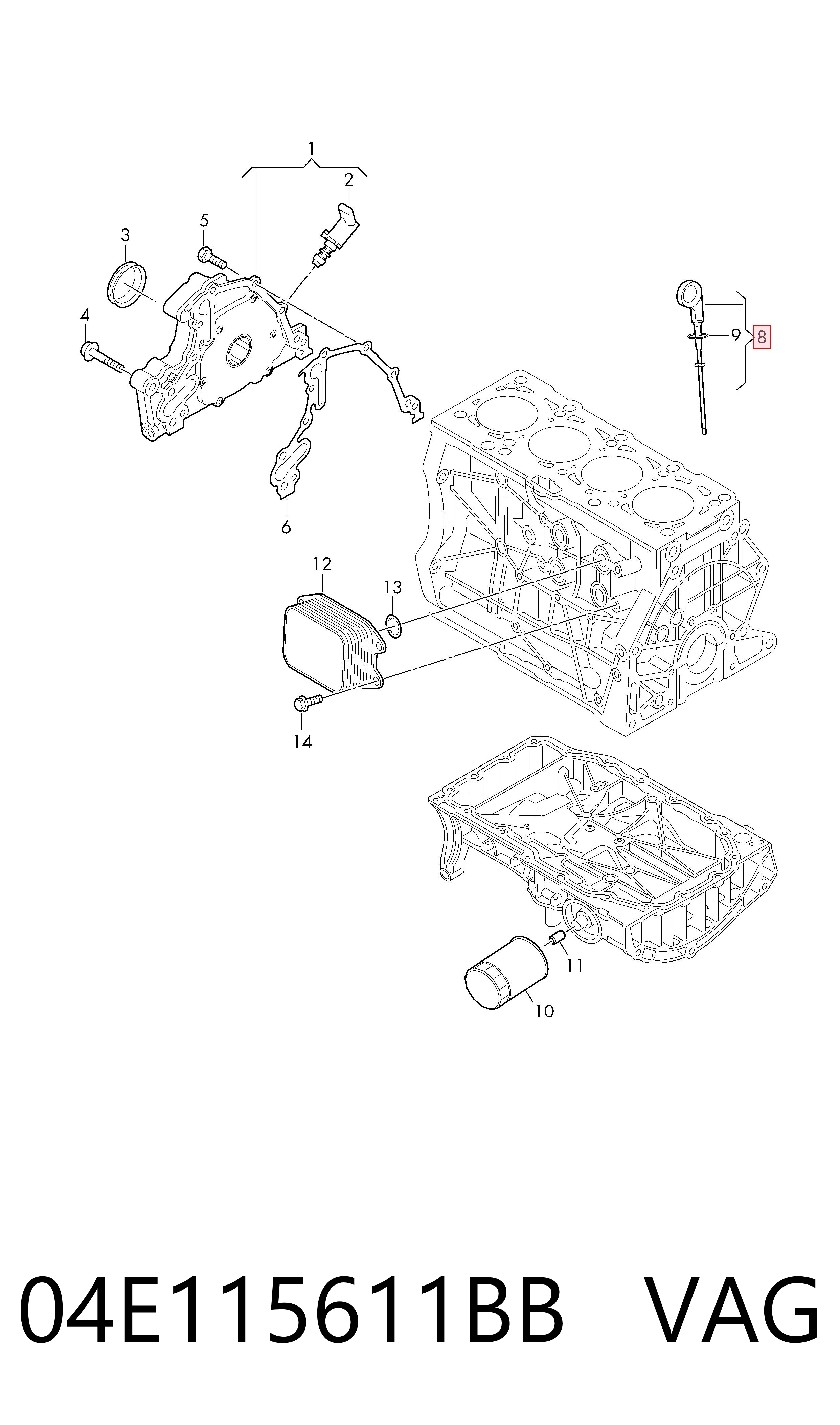 Medidor de aceite para Volkswagen Golf VIII CD1, DA1