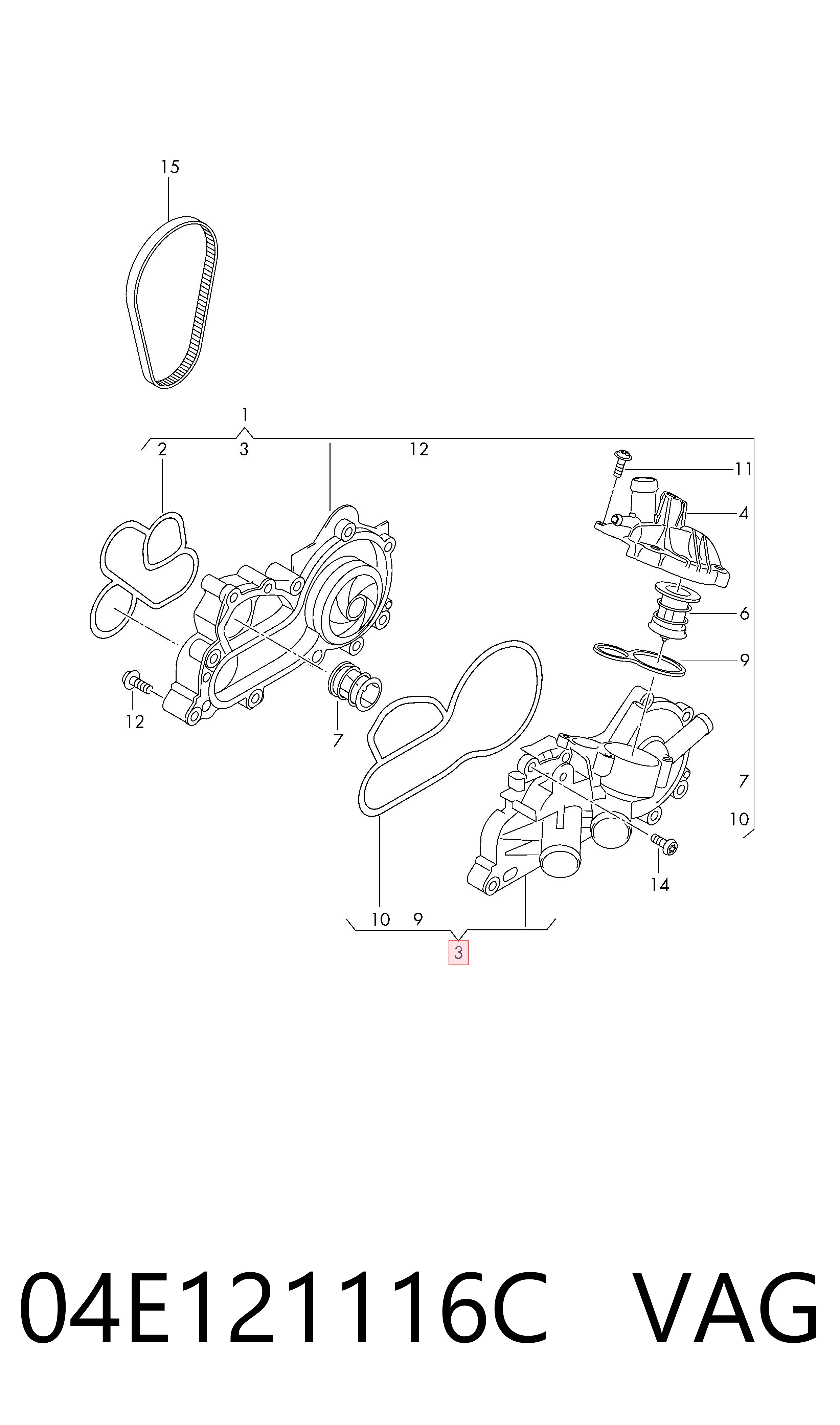  Caja de termostato Audi A3 