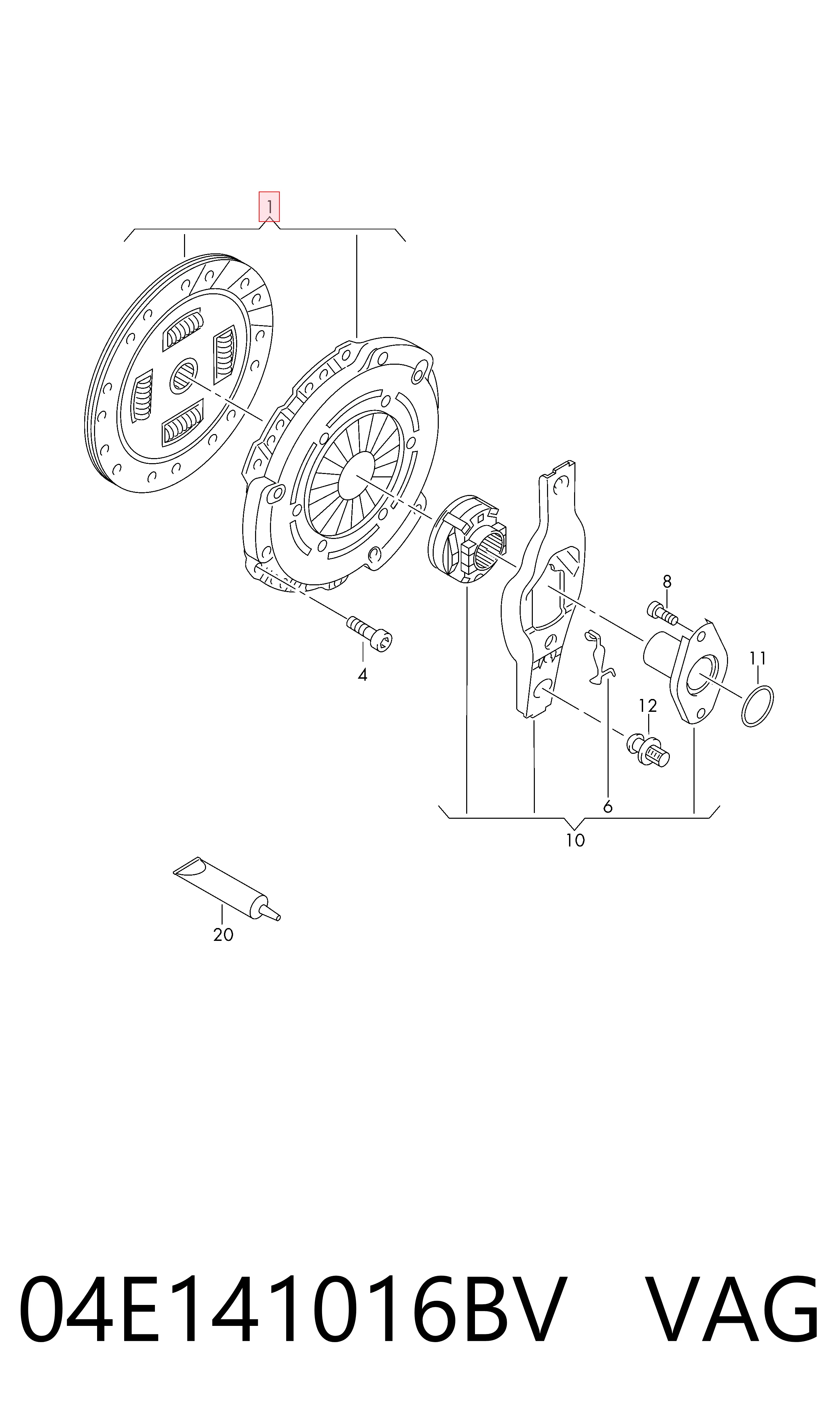 Embrague motor para Volkswagen Golf VIII CD1, DA1