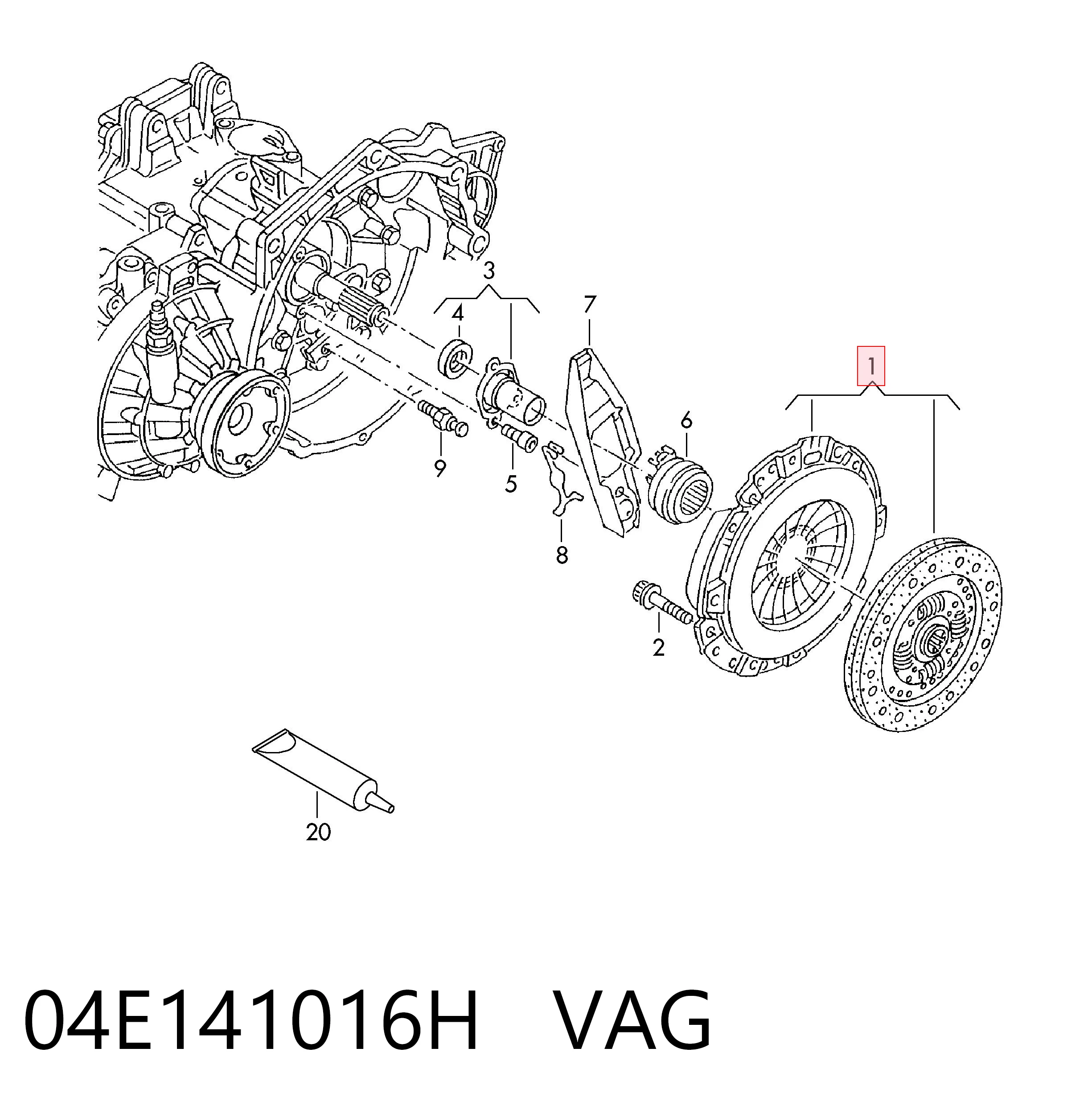 04E141016H VAG Embrague motor