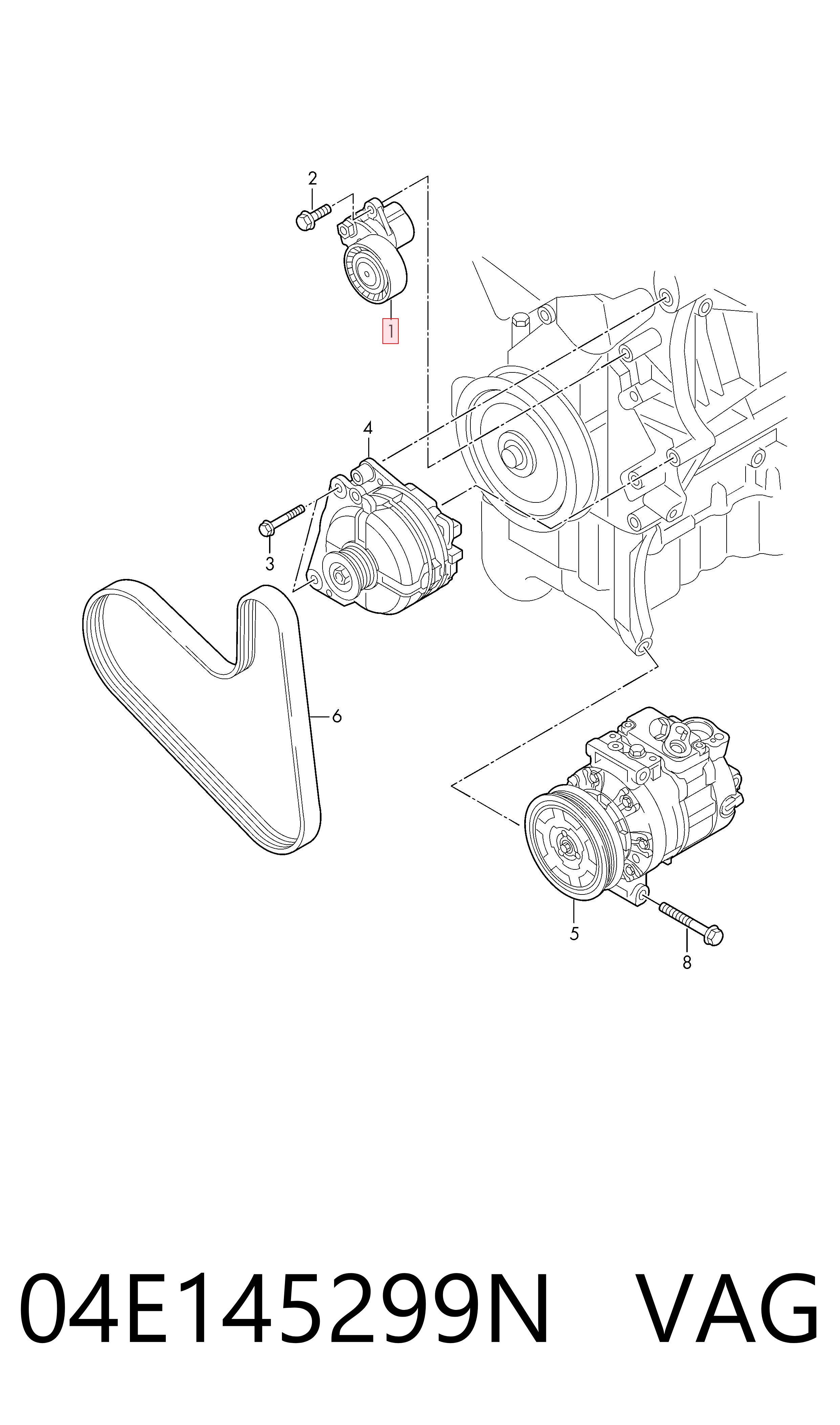 04E145299N VAG Tensor de correa de alternador