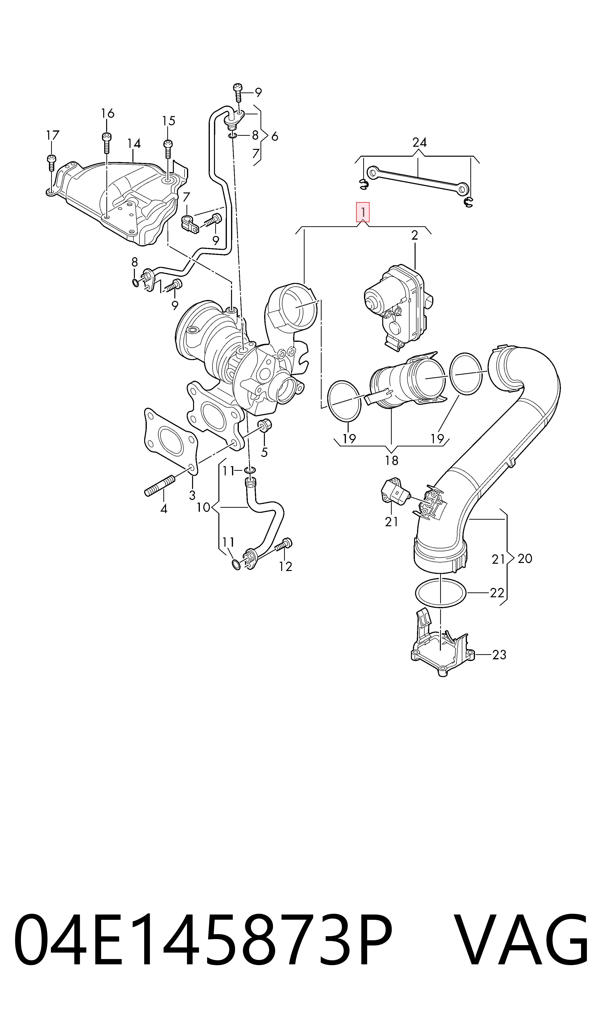 Turbocompresor VAG 04E145873P