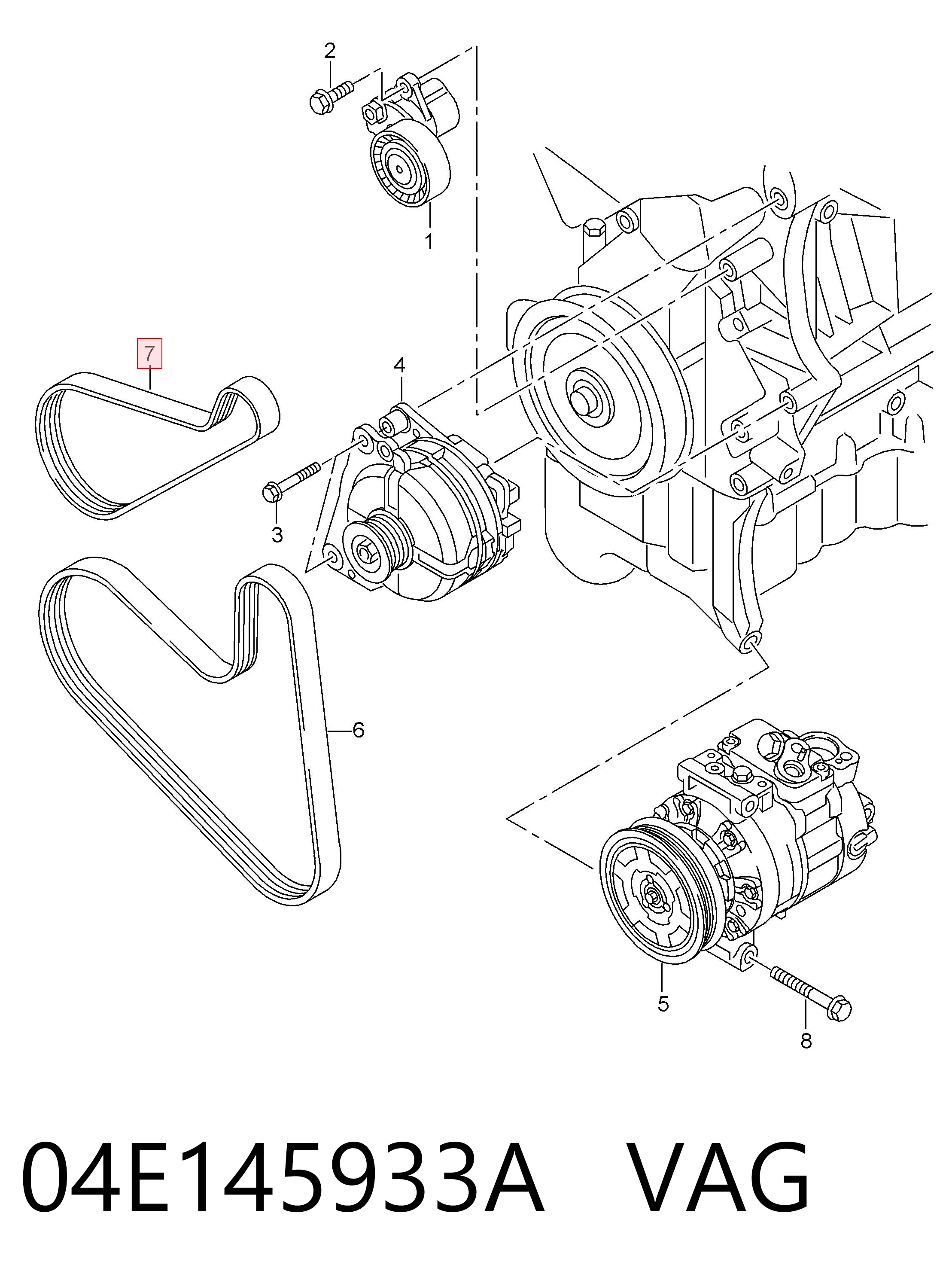 Comprar 04E145933A VAG Correa trapezoidal