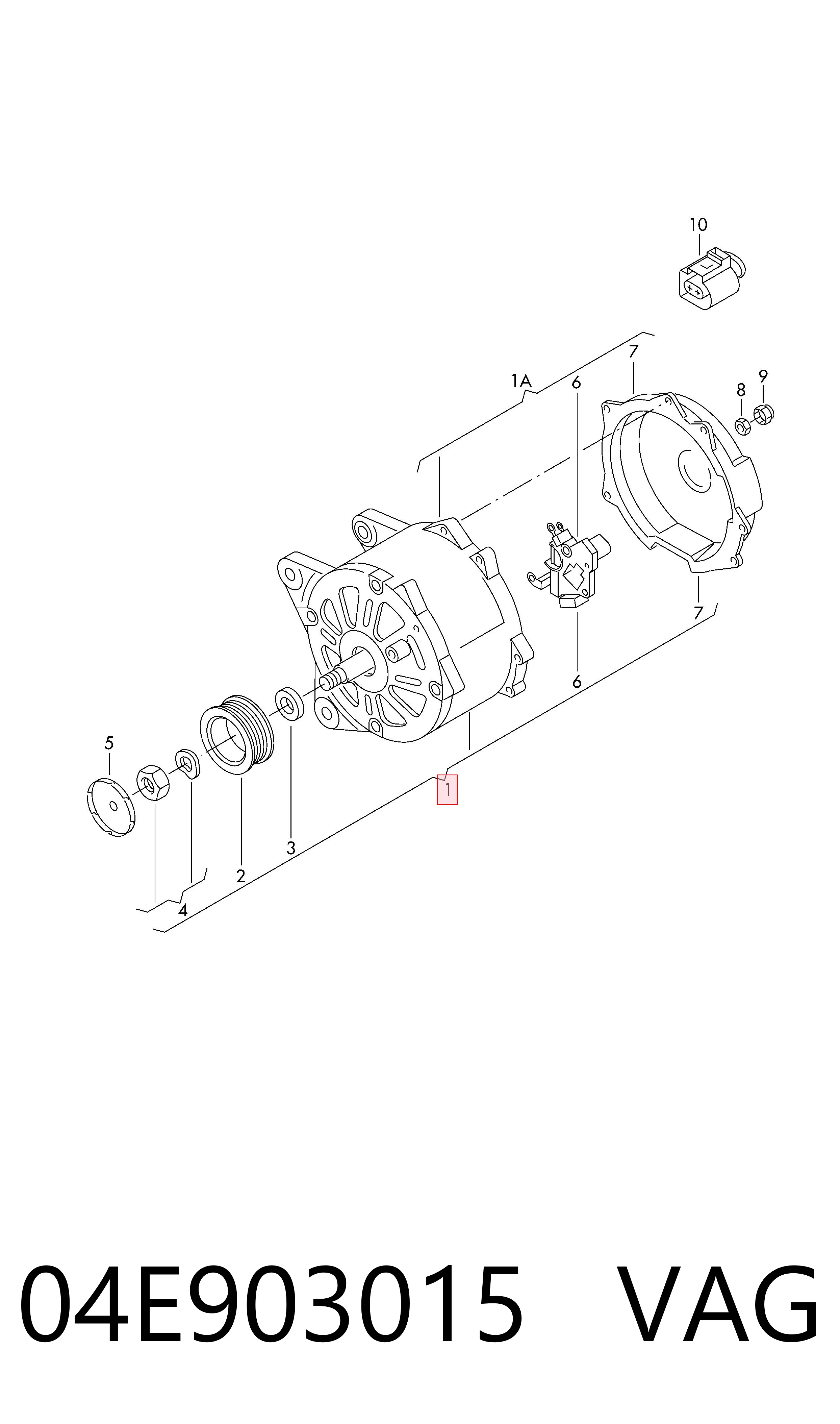 04E903015 VAG Alternador de coche