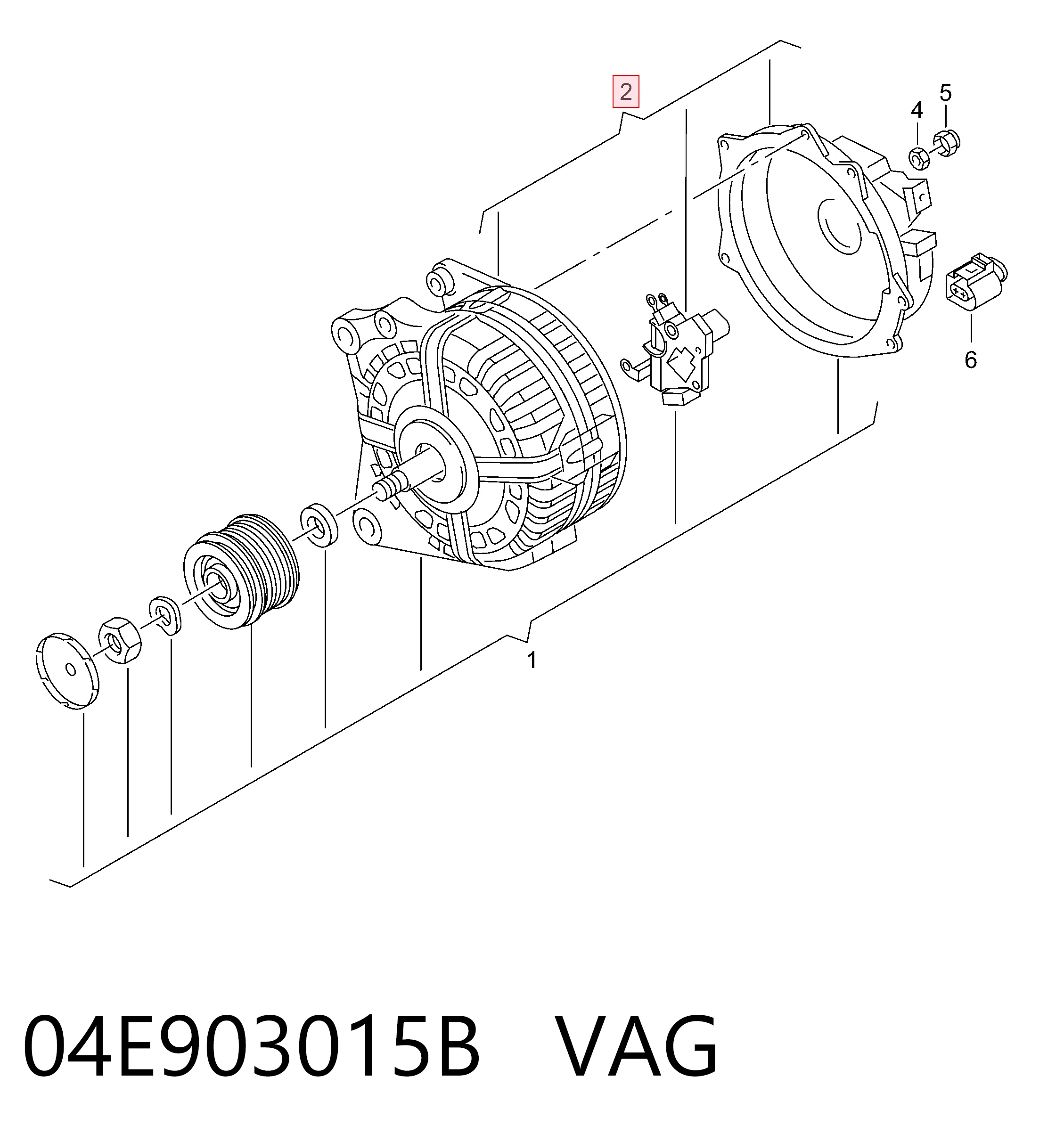 04E903015B VAG Alternador de coche