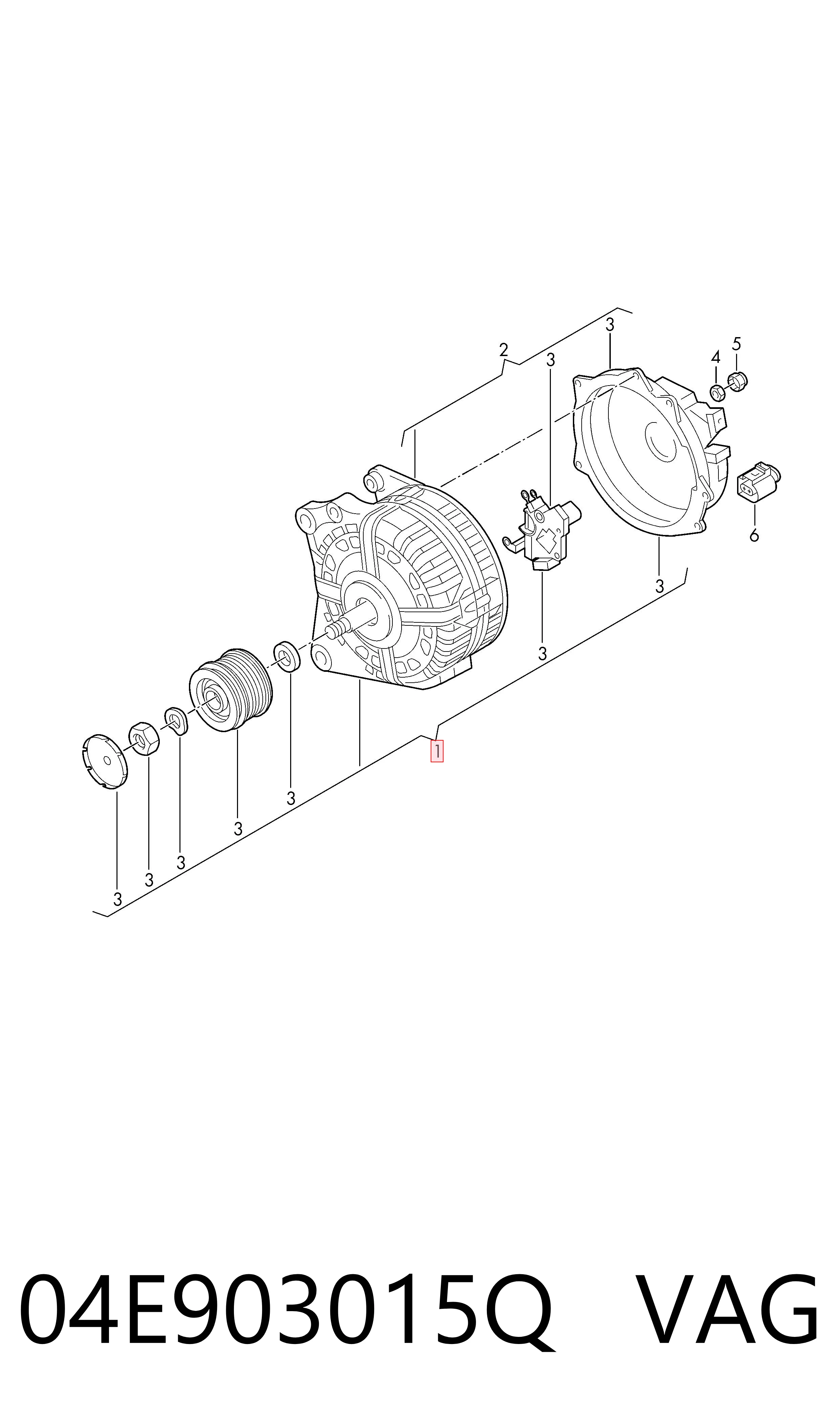 04E903015Q VAG Alternador de coche