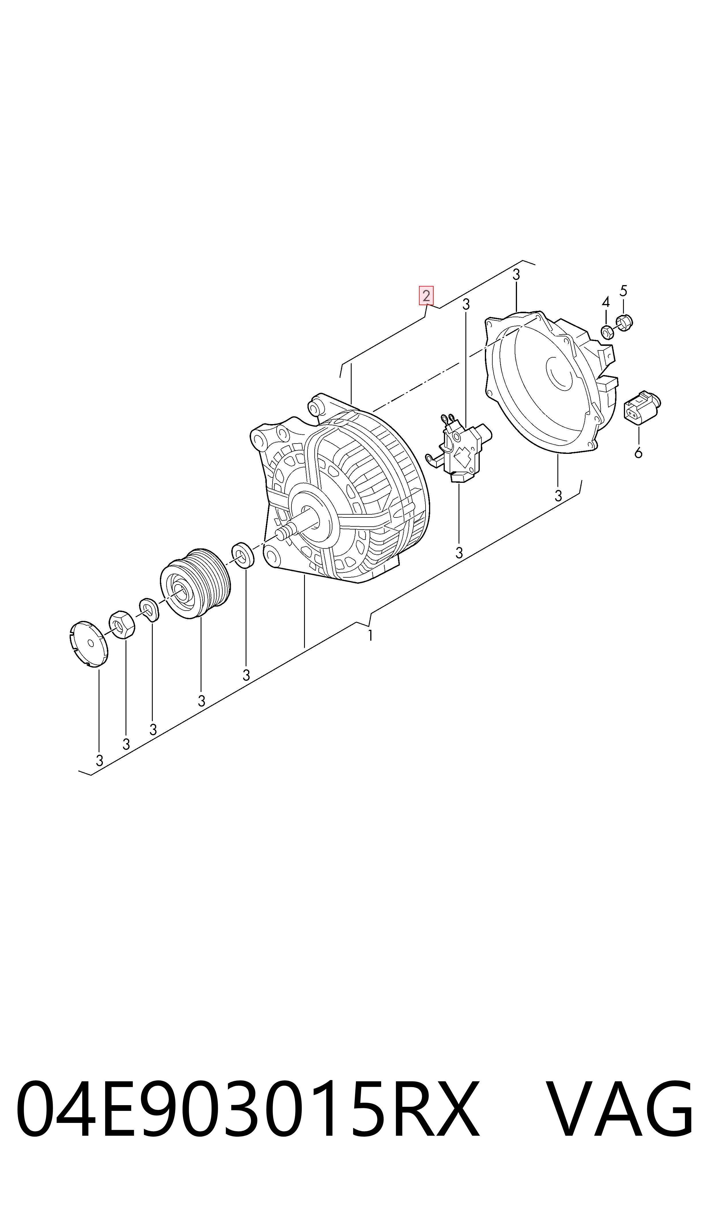04E903015RX VAG Alternador de coche