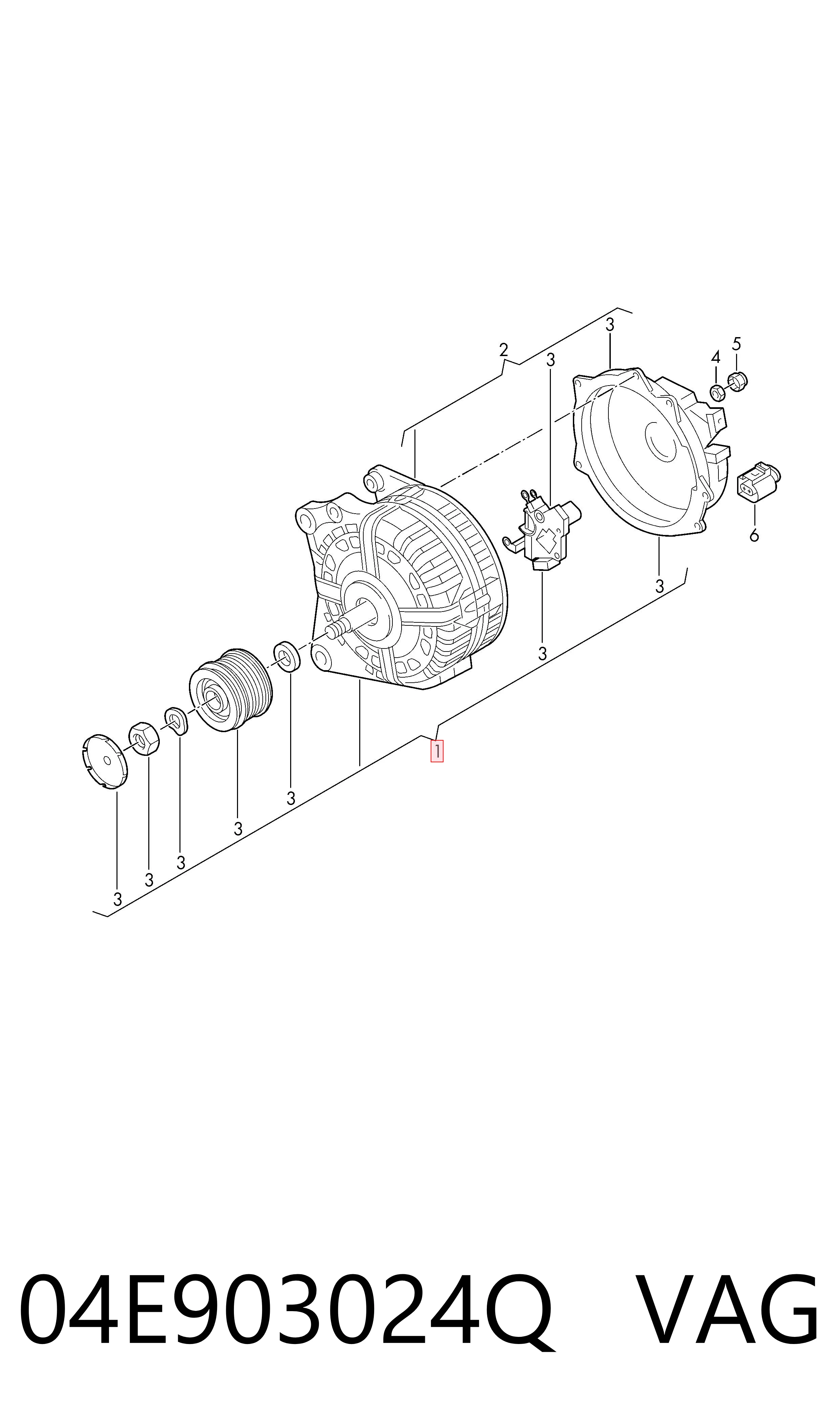 04E903024Q VAG Alternador de coche