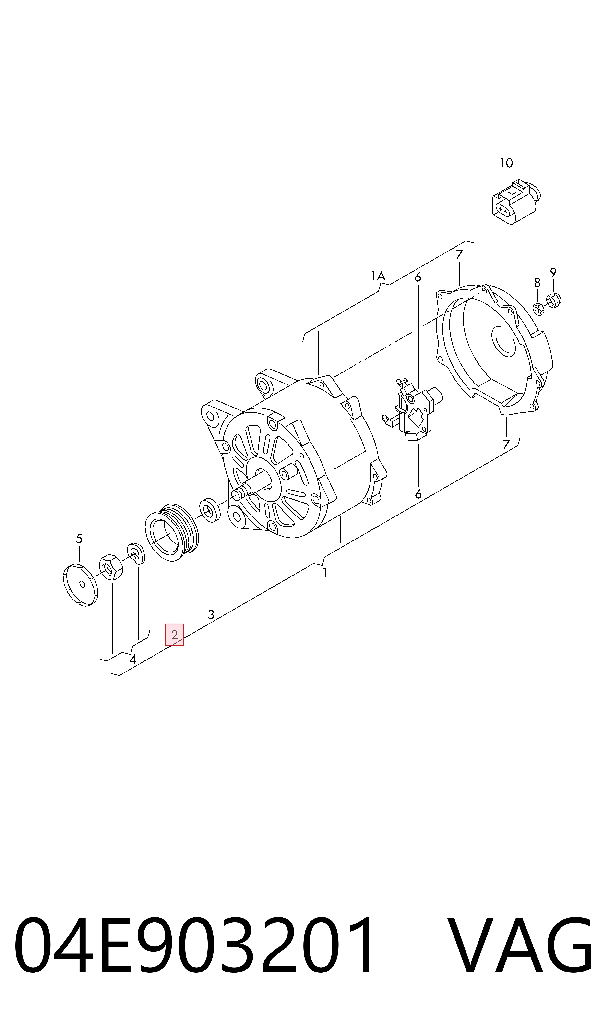 04E903201 VAG Rueda libre alternador 