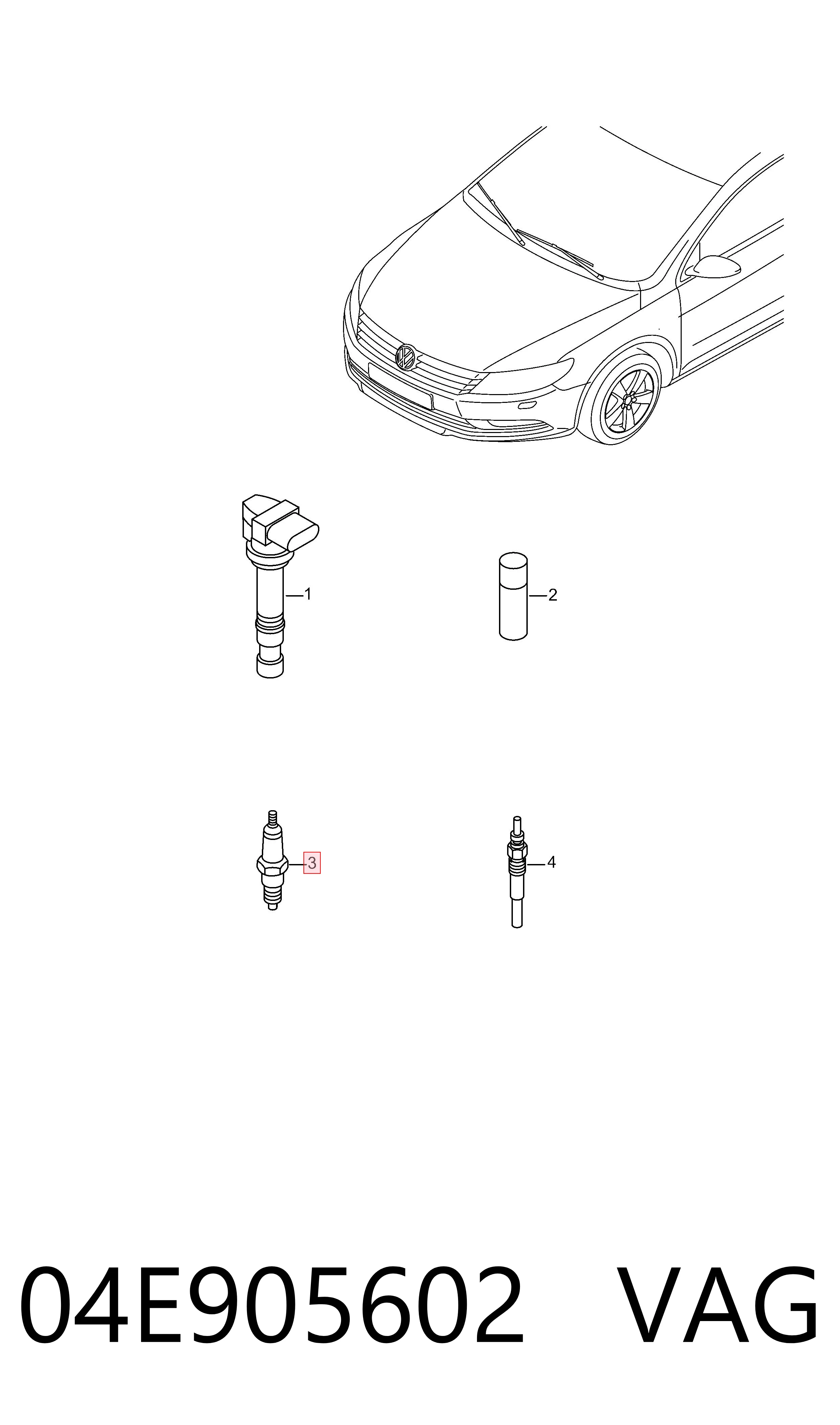 04E905602 VAG Bujía de ignición