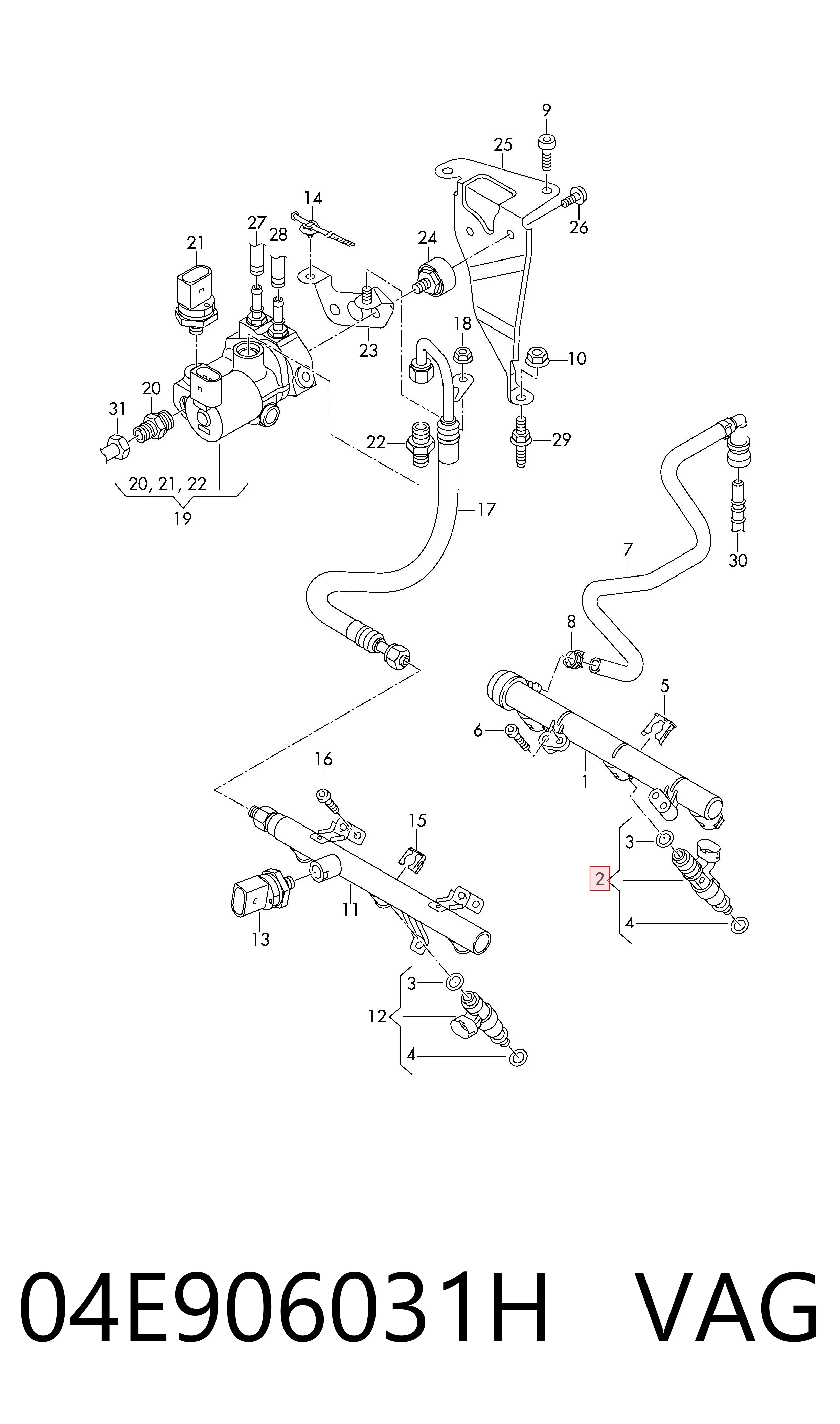 Inyector 04E906031H VAG