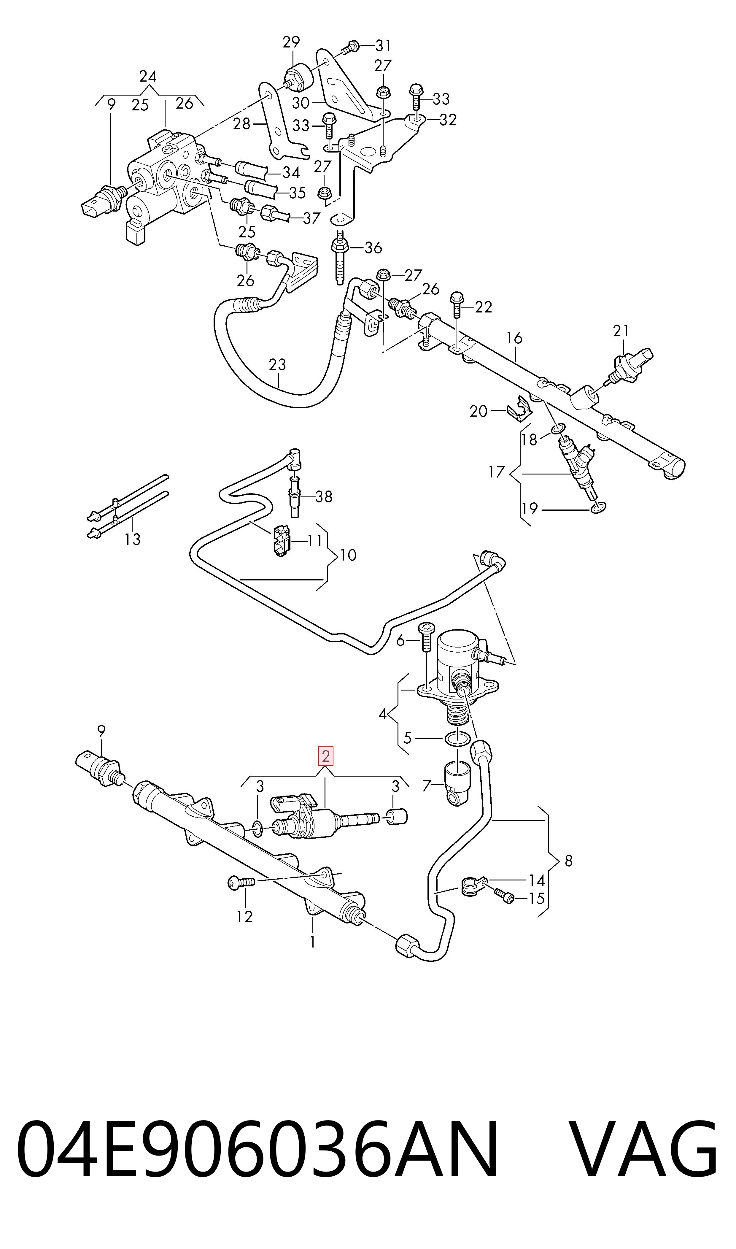 04E906036AN VAG Inyector de combustible