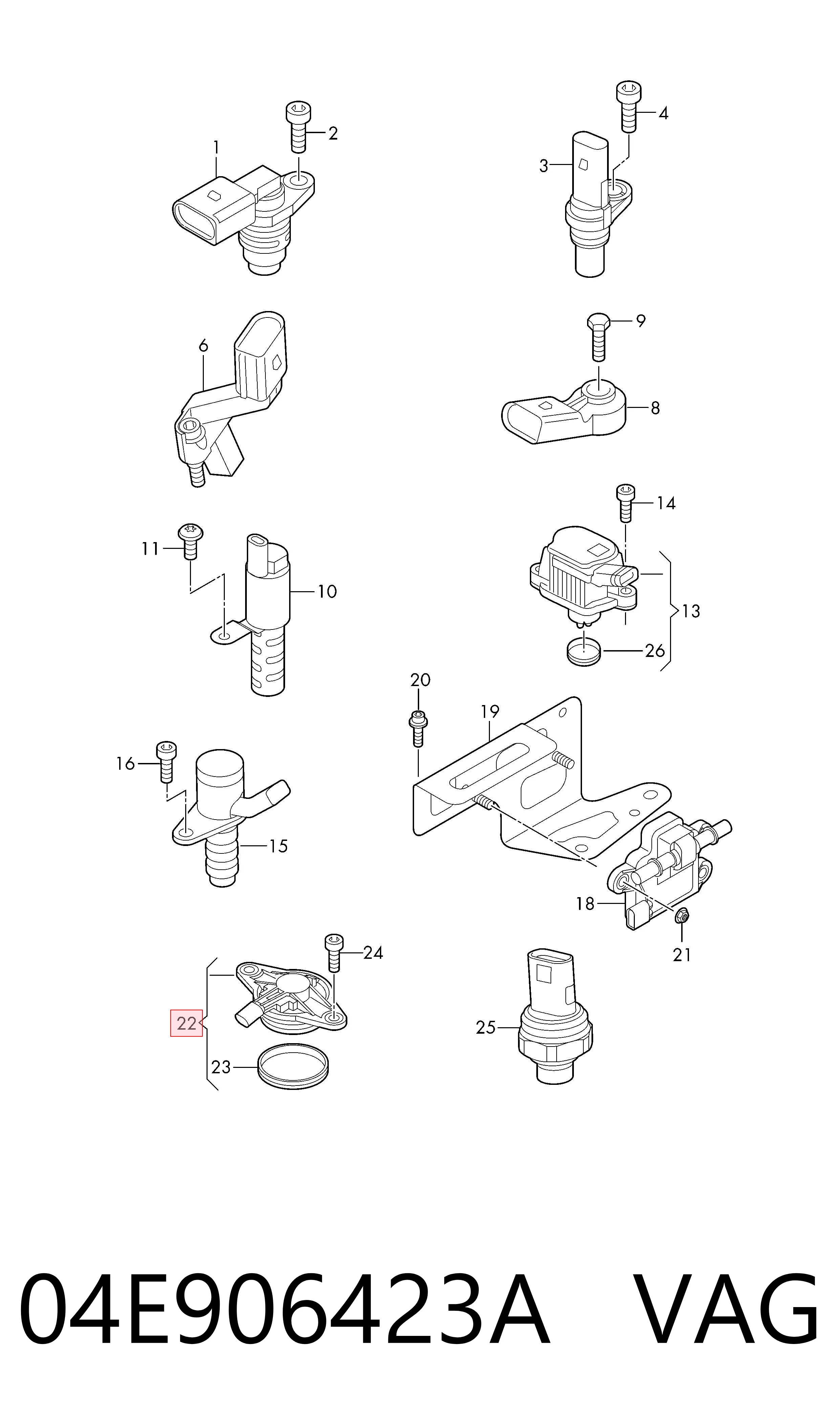 04E906423A VAG Válvula control, ajuste de levas
