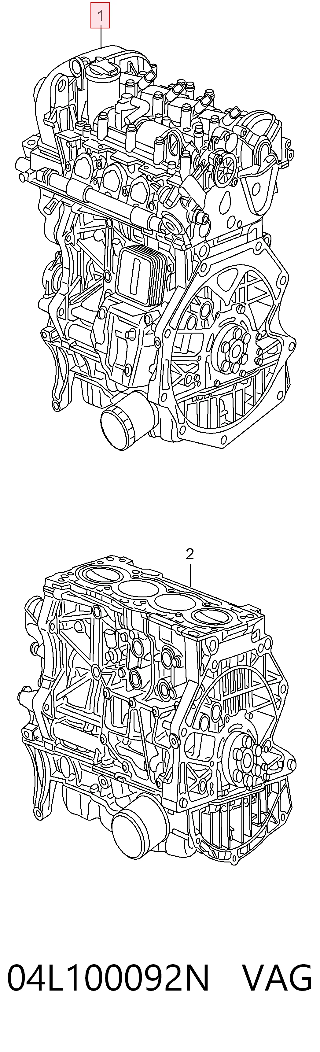 04L100092N VAG Motor completo