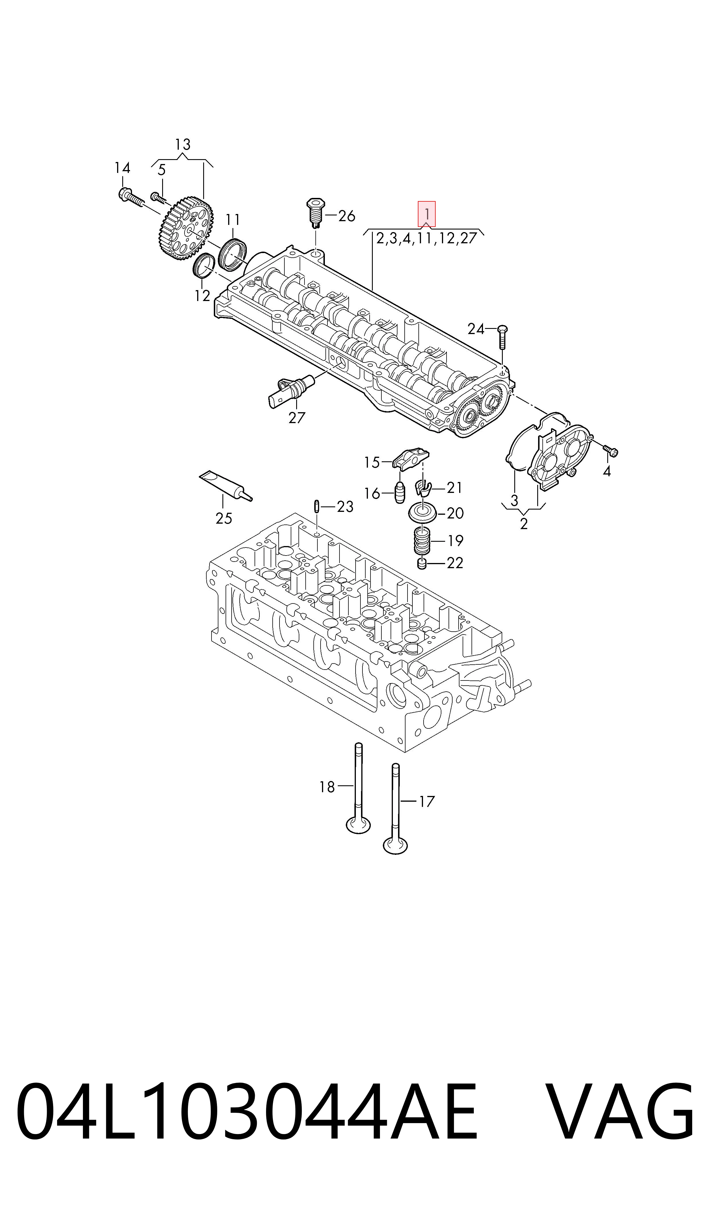 04L103044AE VAG Bancada del árbol de levas