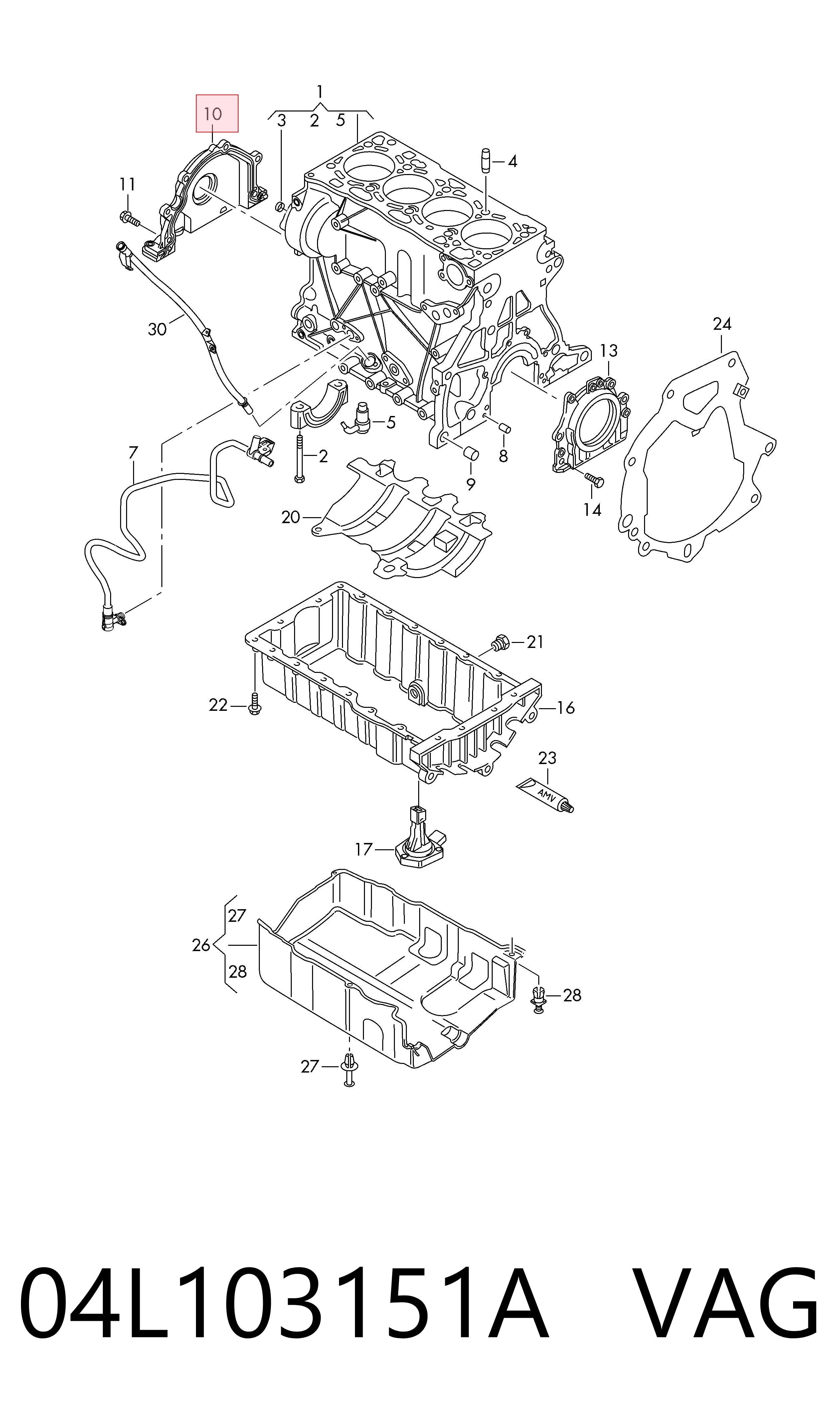 Tapa delantera del motor VAG 04L103151A precio, desde 44,50 EUR