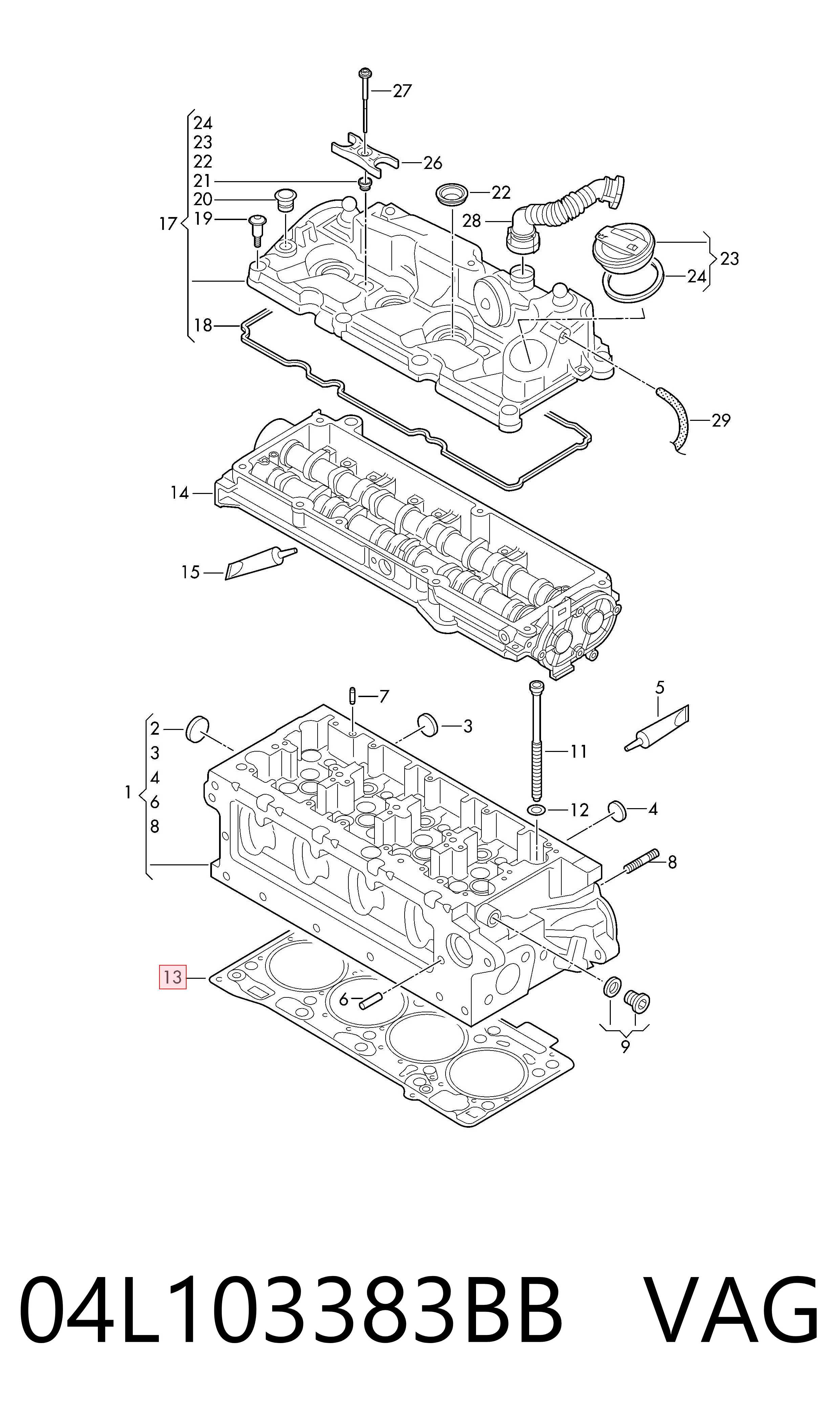 Junta de culata para Volkswagen Golf BA5, BV5
