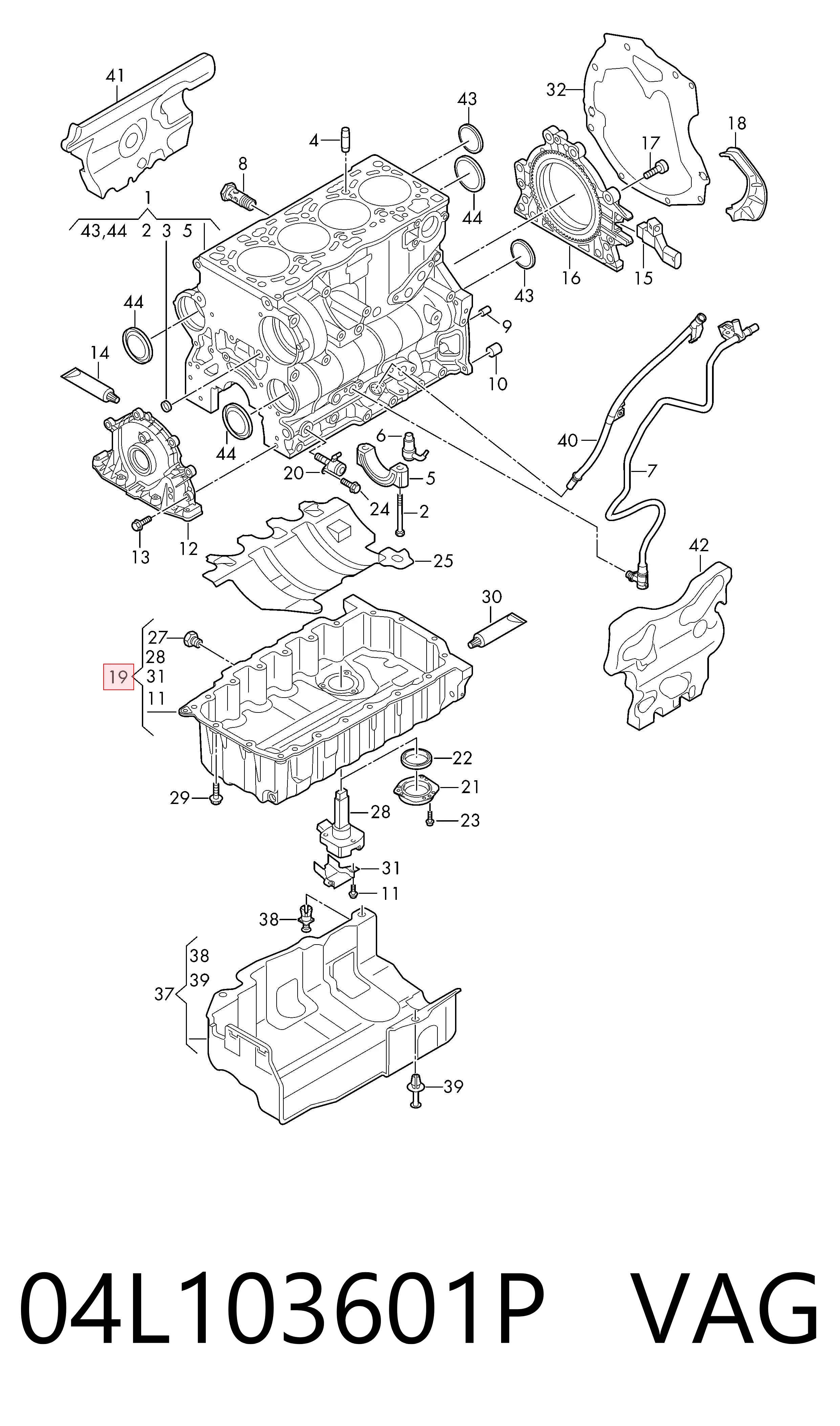 04L103601P VAG Cárter de aceite del motor