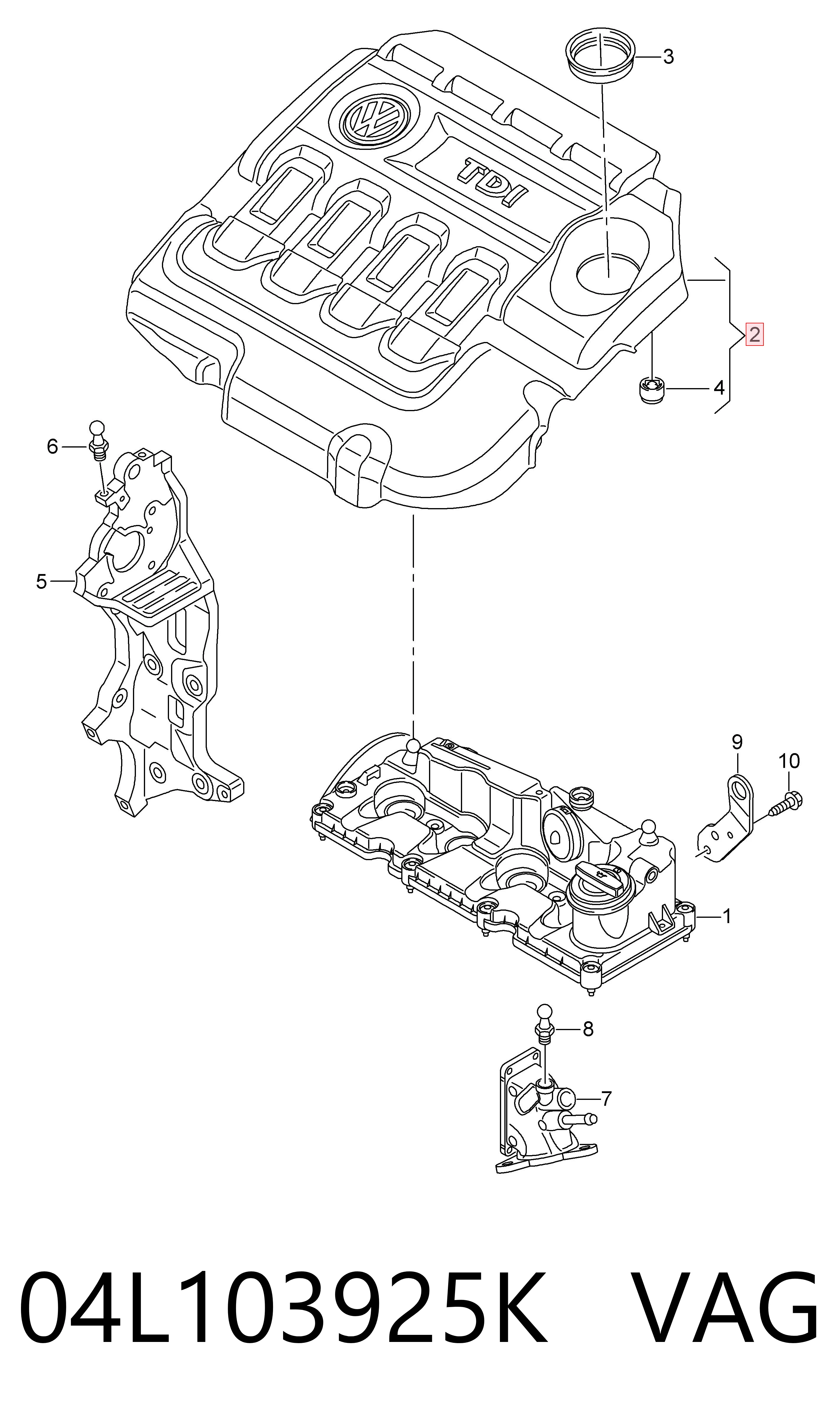  Tapa motor Volkswagen Golf 