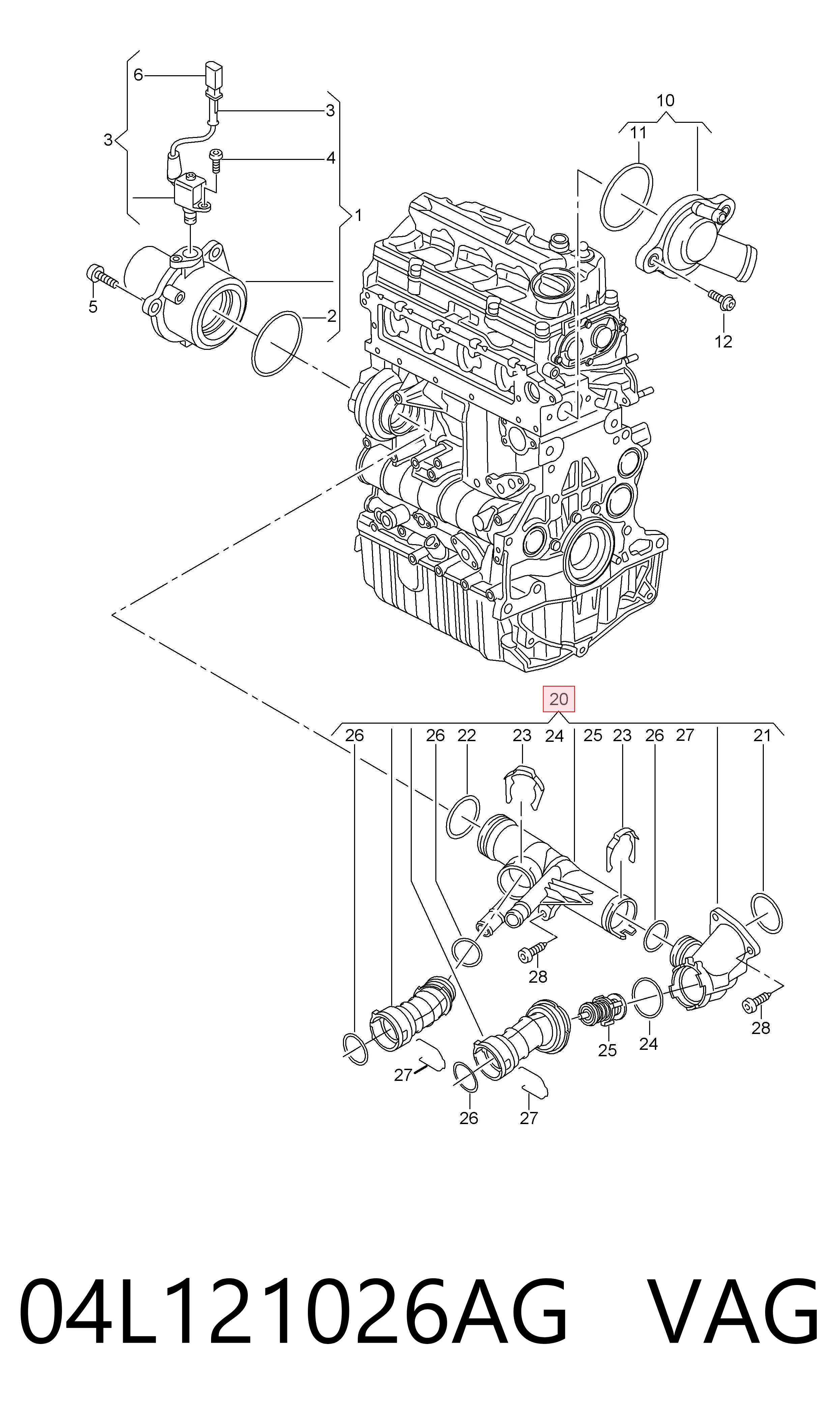 04L121026AG VAG Caja del termostato