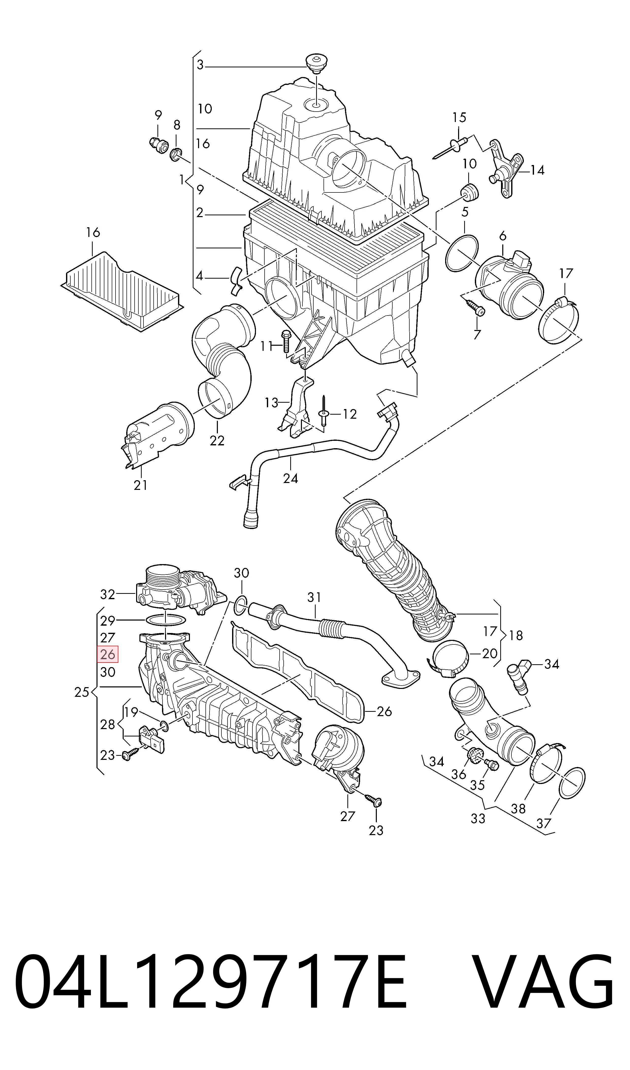 Comprar Junta de colector de admisión Volkswagen Crafter  SZ, SZB, SZC, SZD, SZH, SZI, SZO, SZP