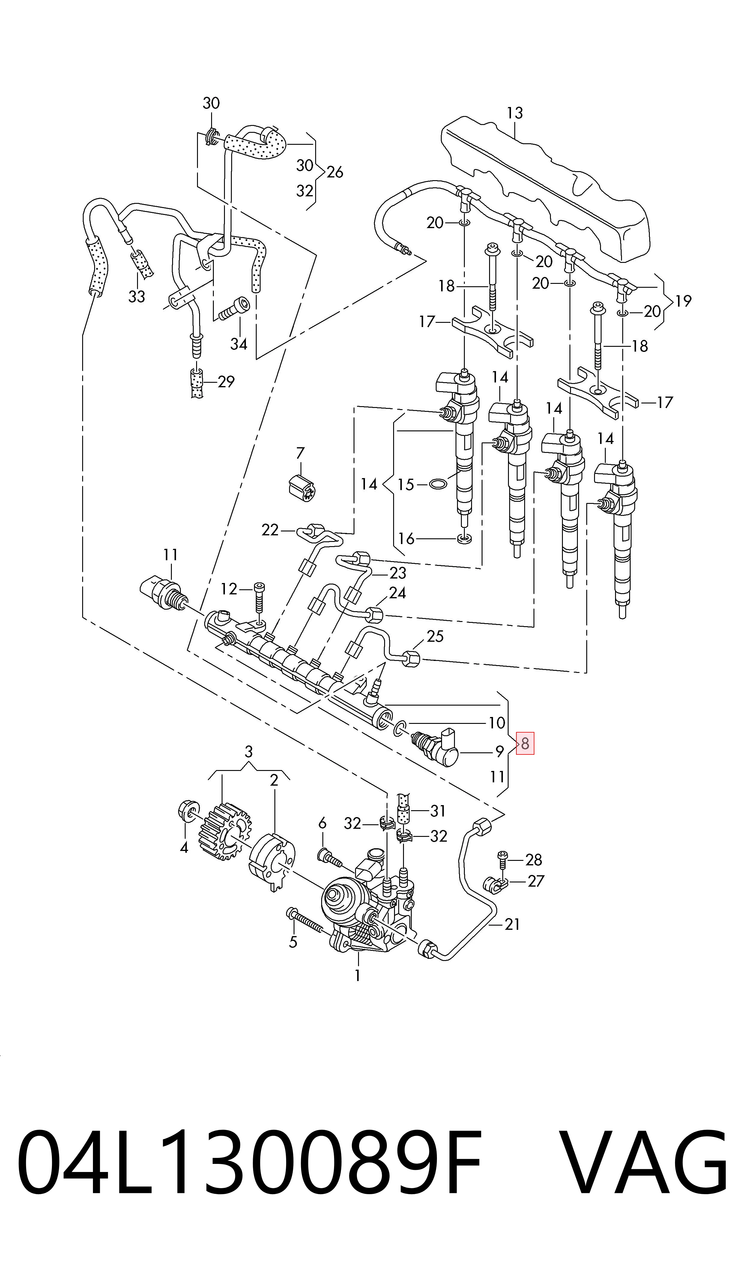 04L130089F VAG Rampa de combustible