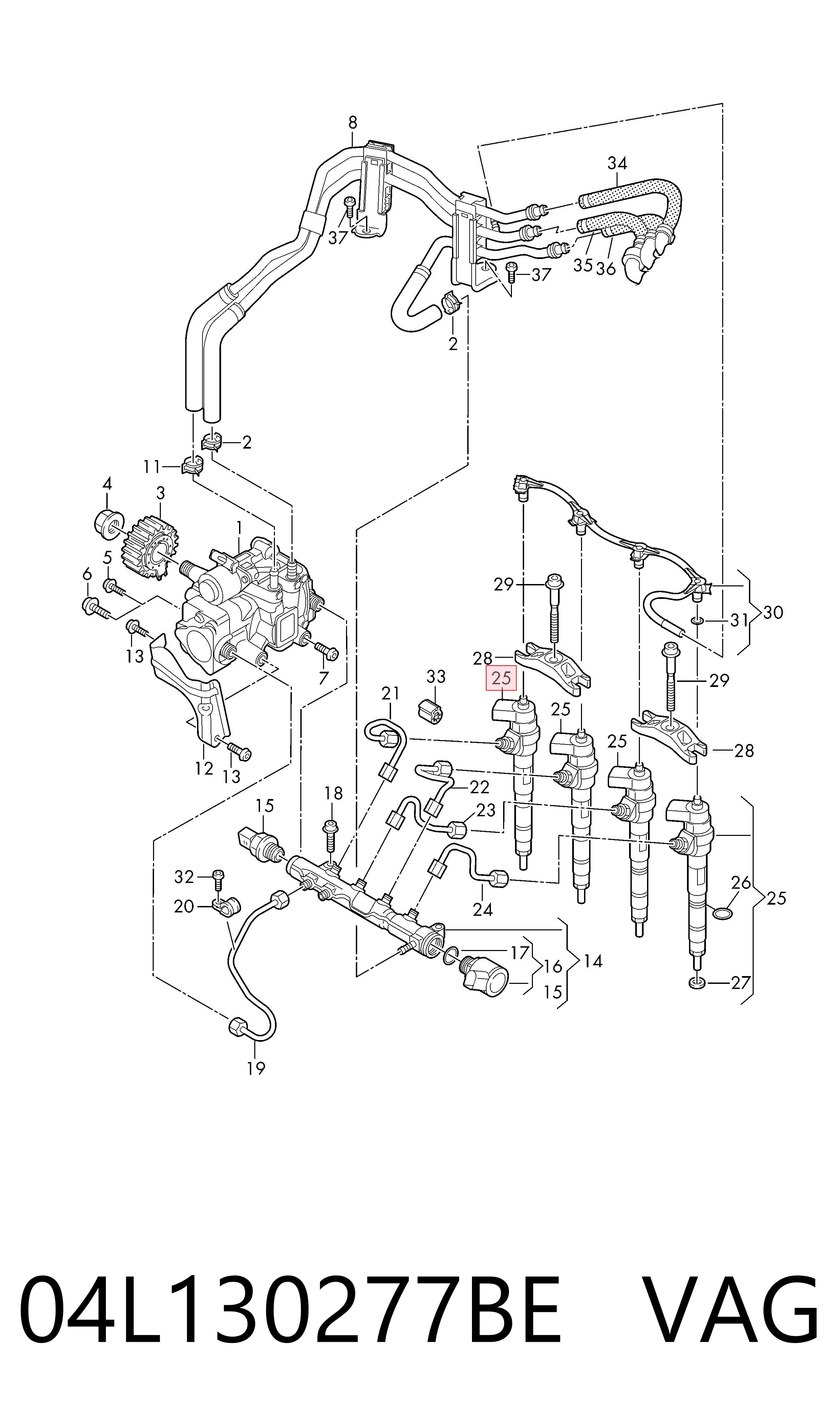 04L130277BE VAG Inyector de combustible