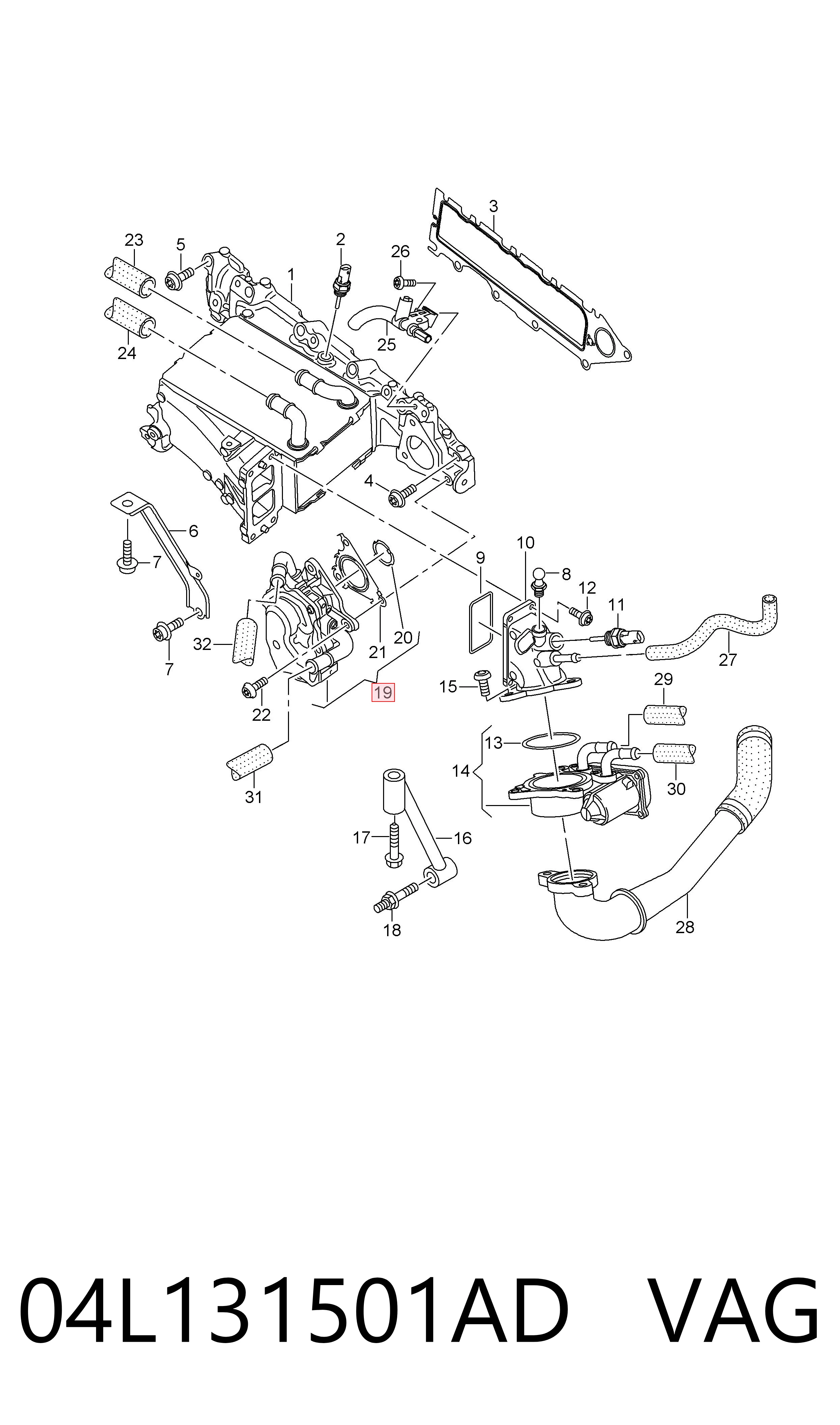 04L131501AD VAG Válvula EGR