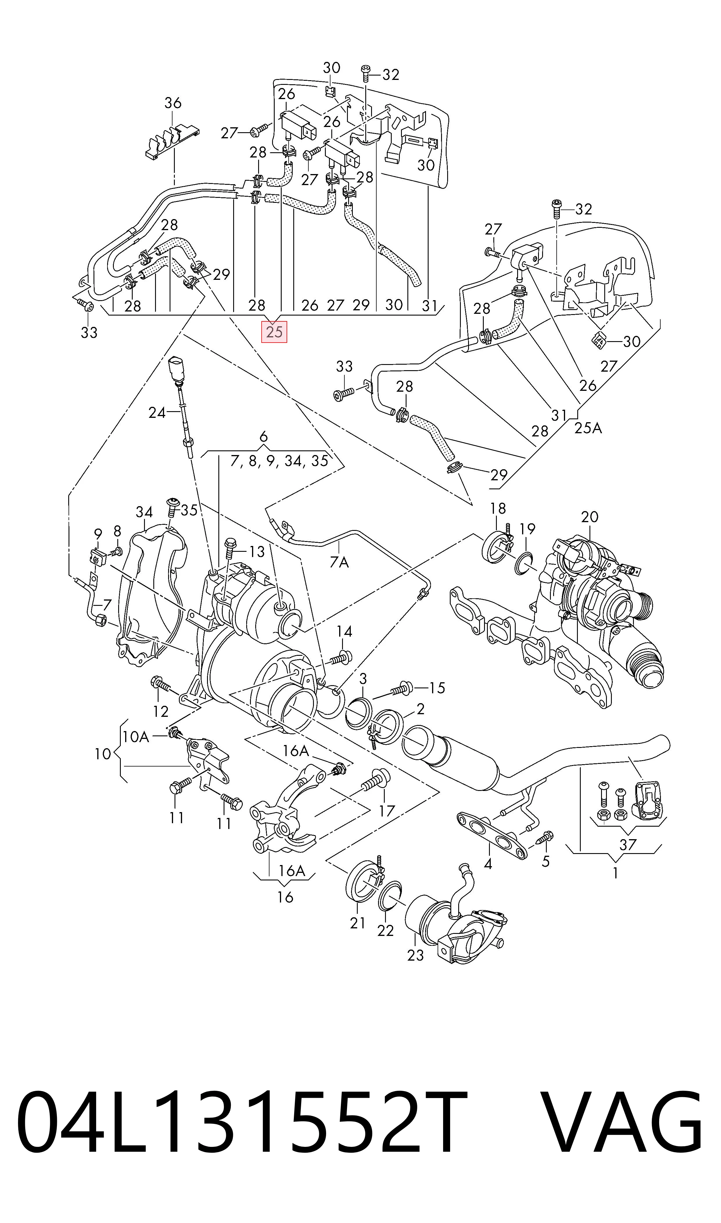 Sensor de presion gases de escape 04L131552T VAG