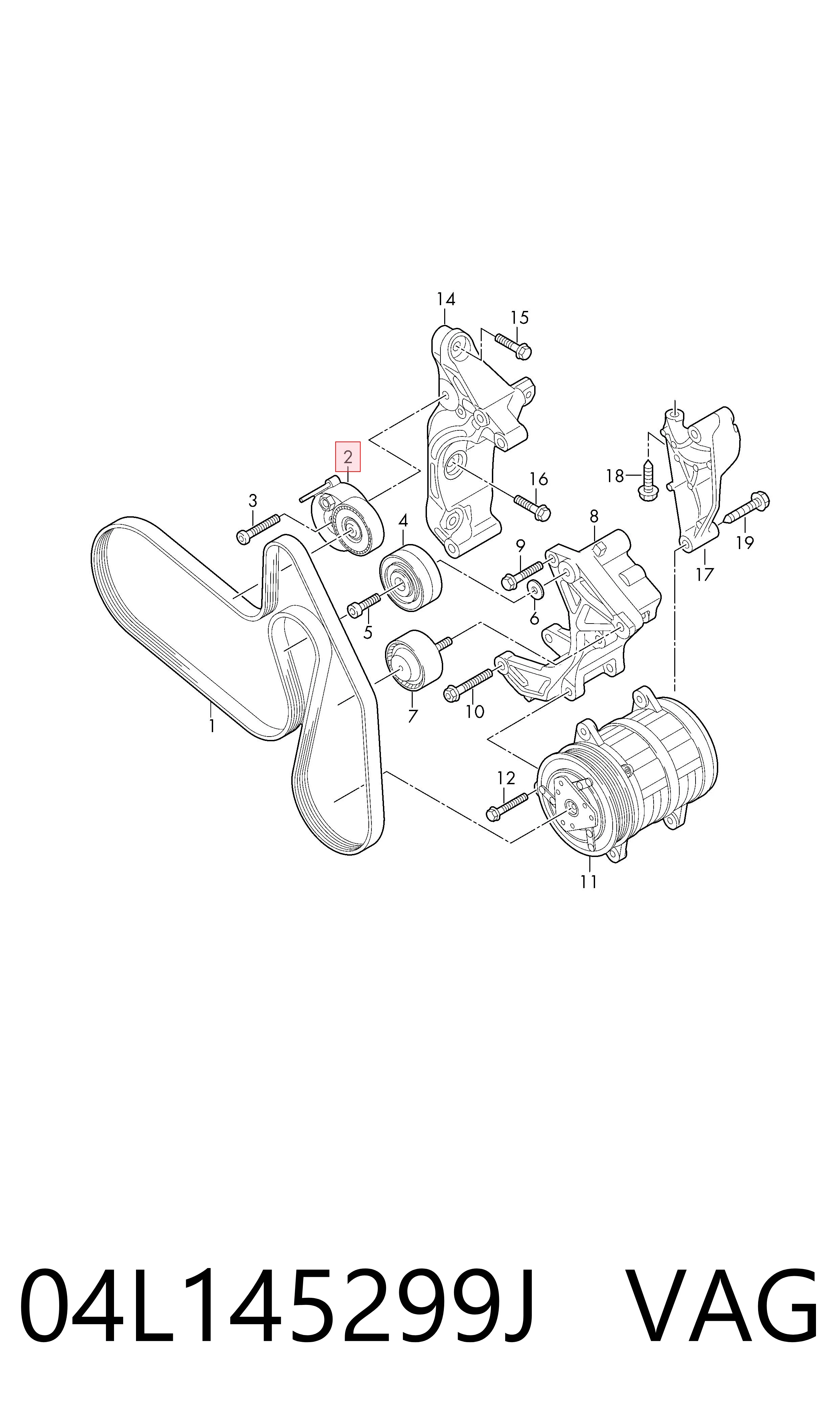 04L145299J VAG Tensor de correa de alternador