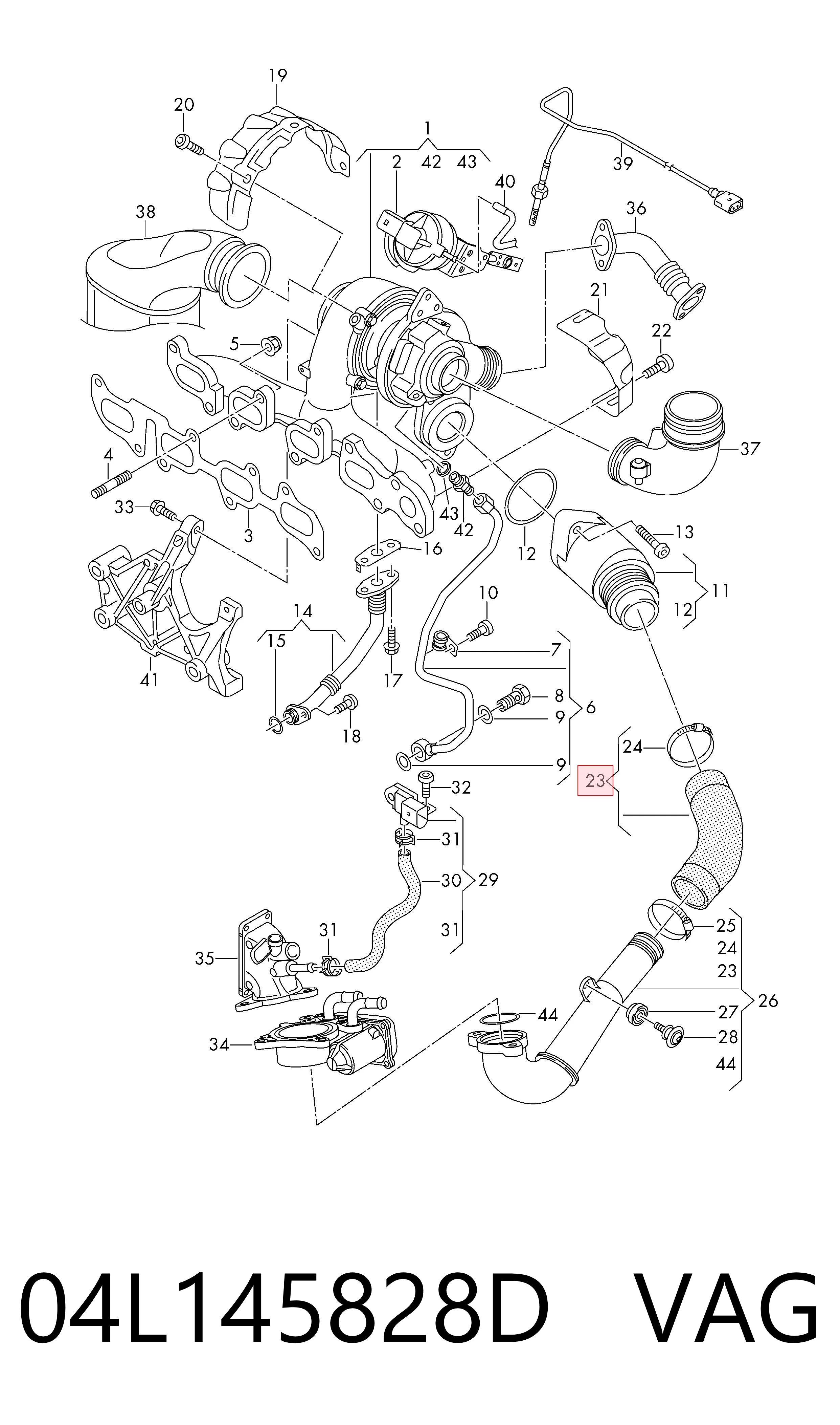 04L145828D VAG Manguera del intercooler