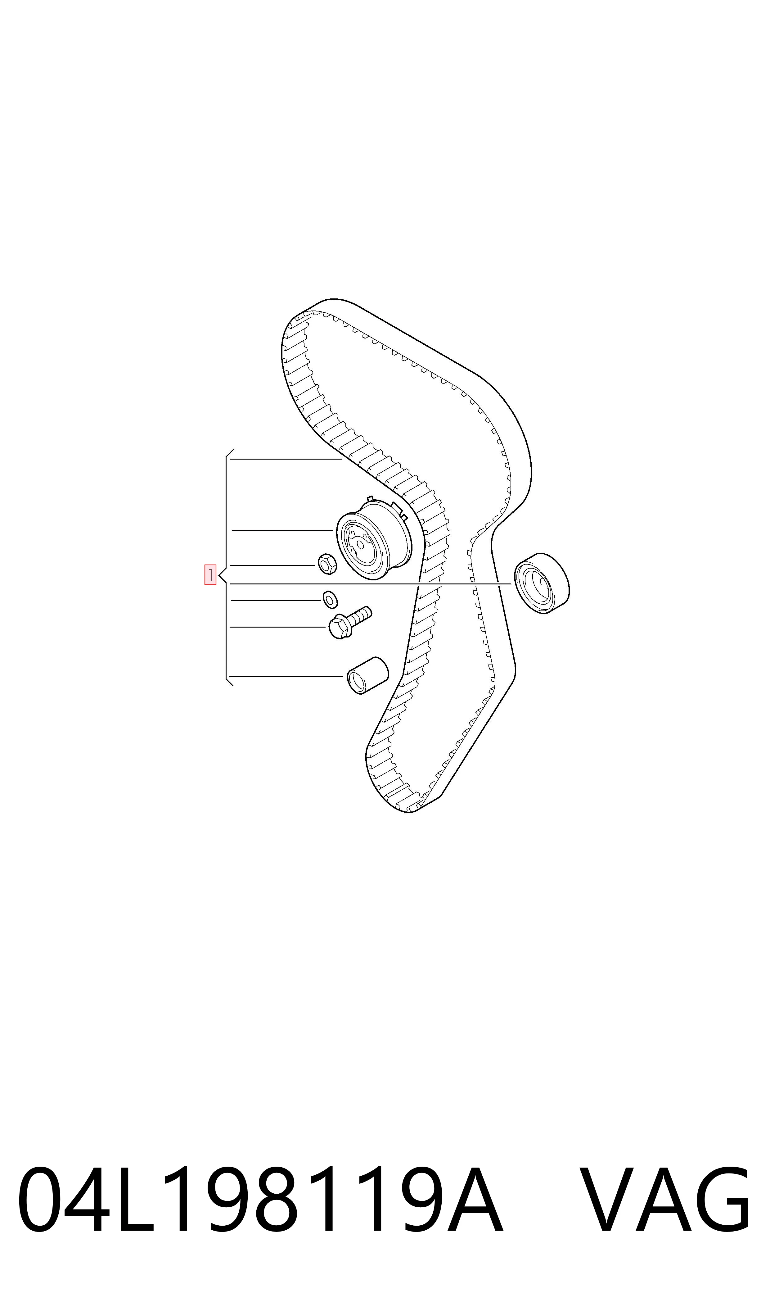 04L198119A VAG Kit correa de distribución