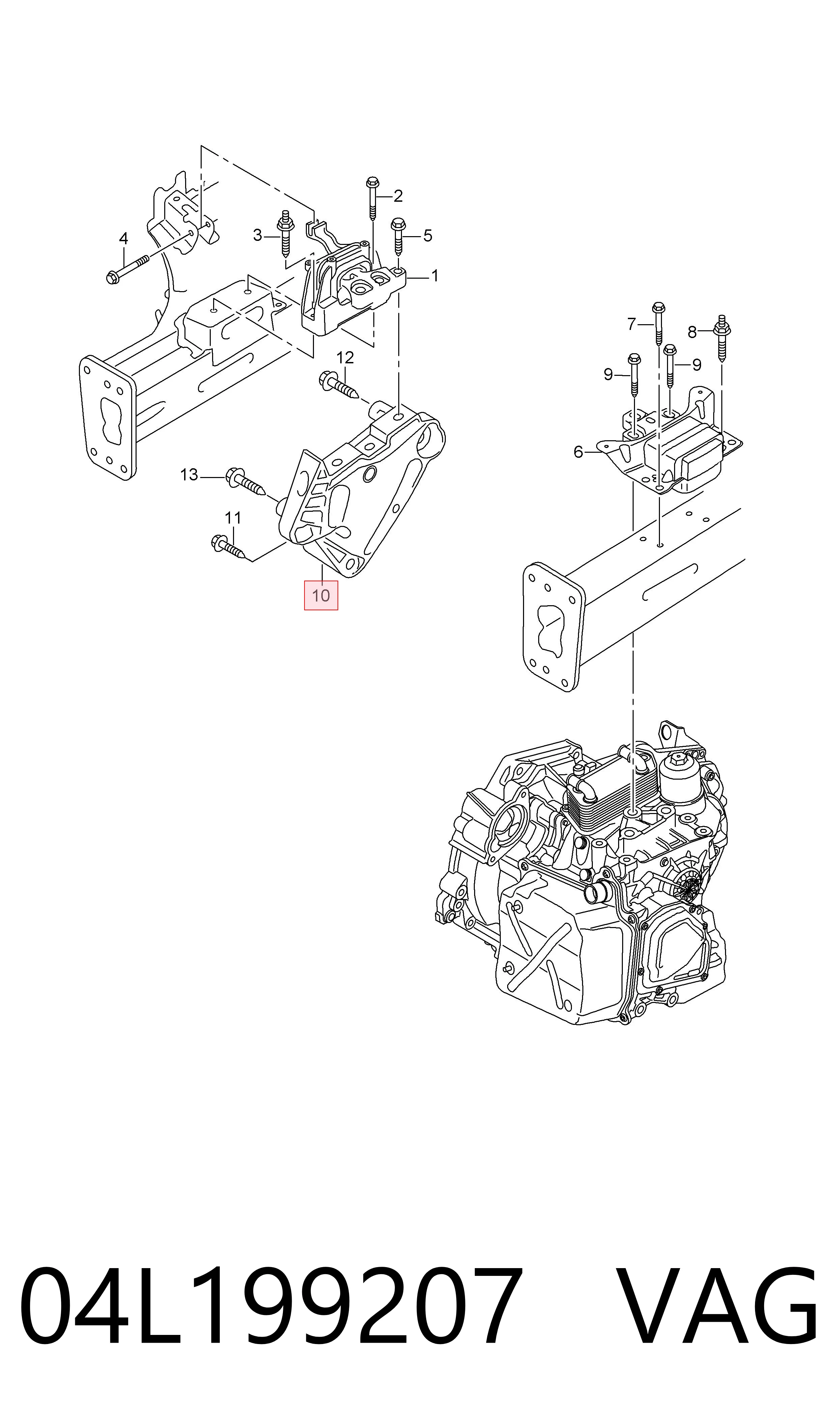 Comprar 04L199207 VAG Soporte derecho del motor