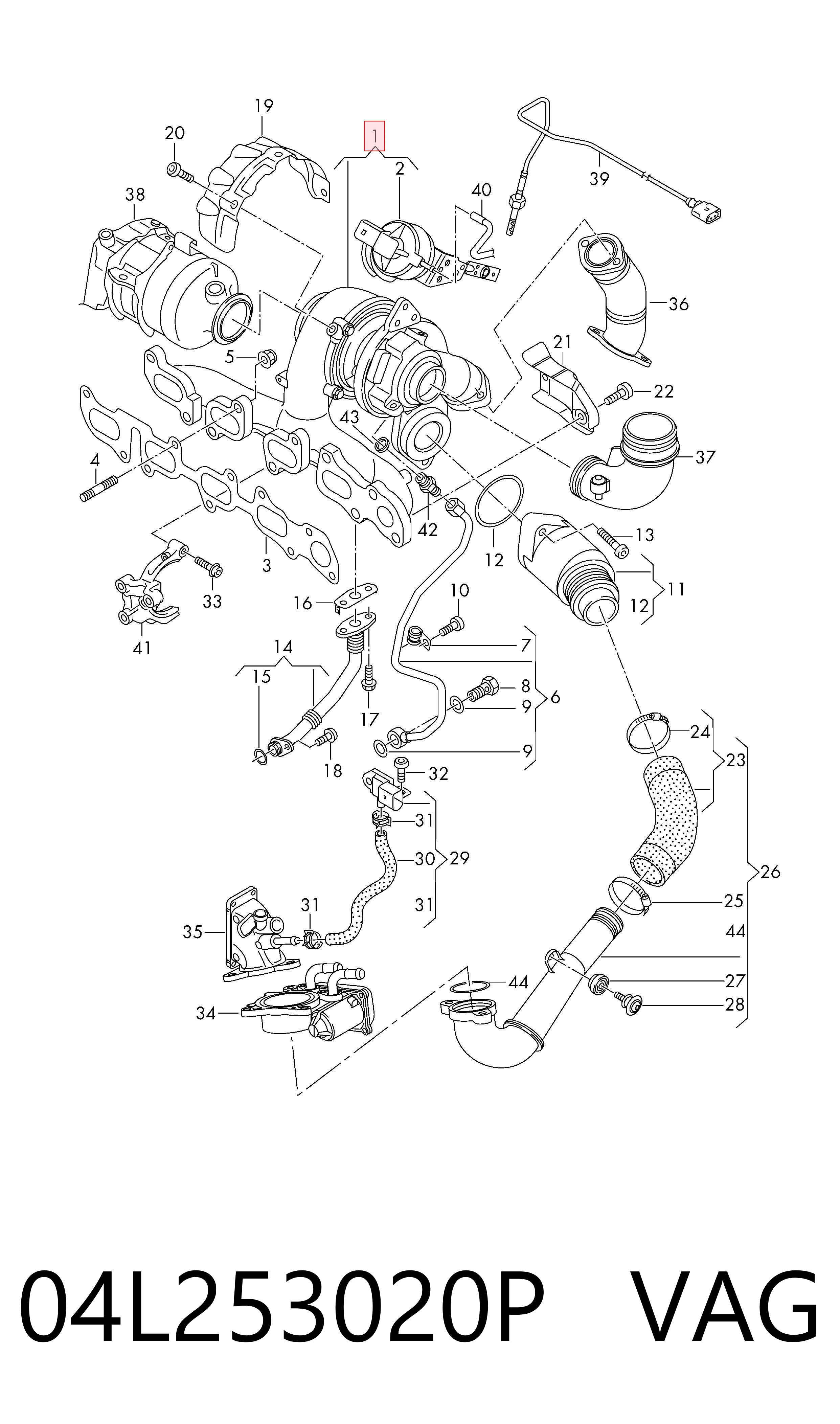 Turbocompresor VAG 04L253020P precio, desde 548,86 EUR