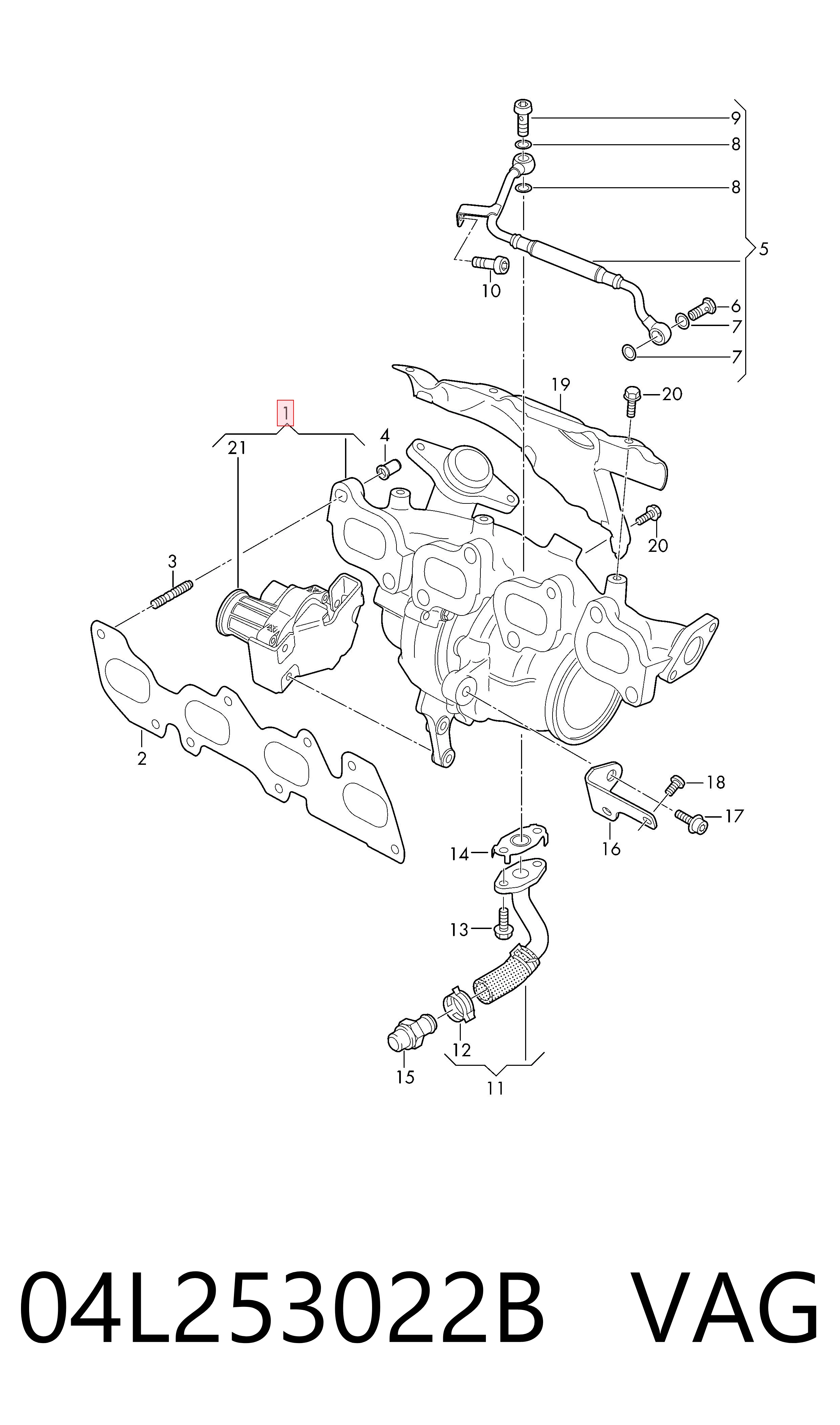 04L253022B VAG Turbo para motor
