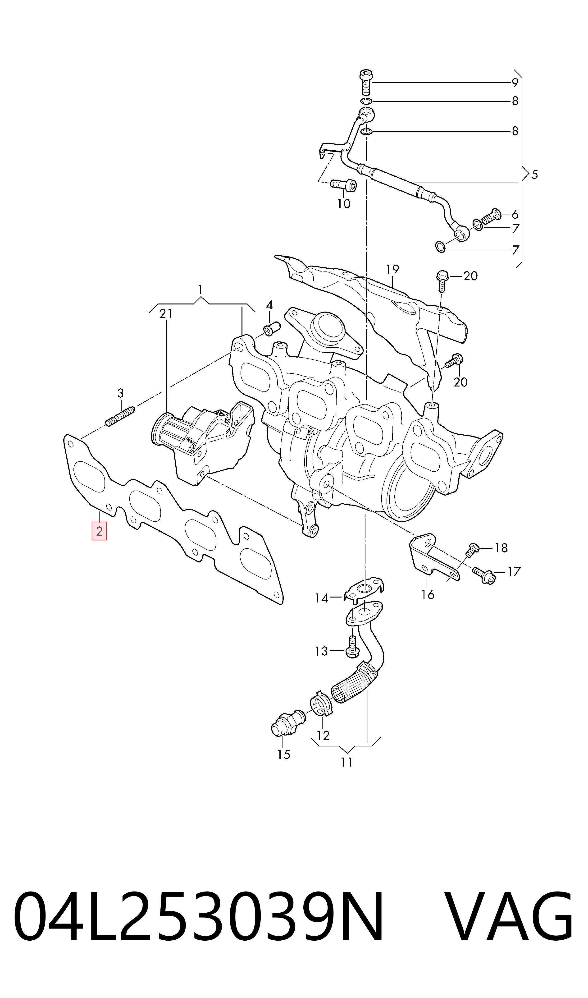 04L253039N VAG Junta colector joint