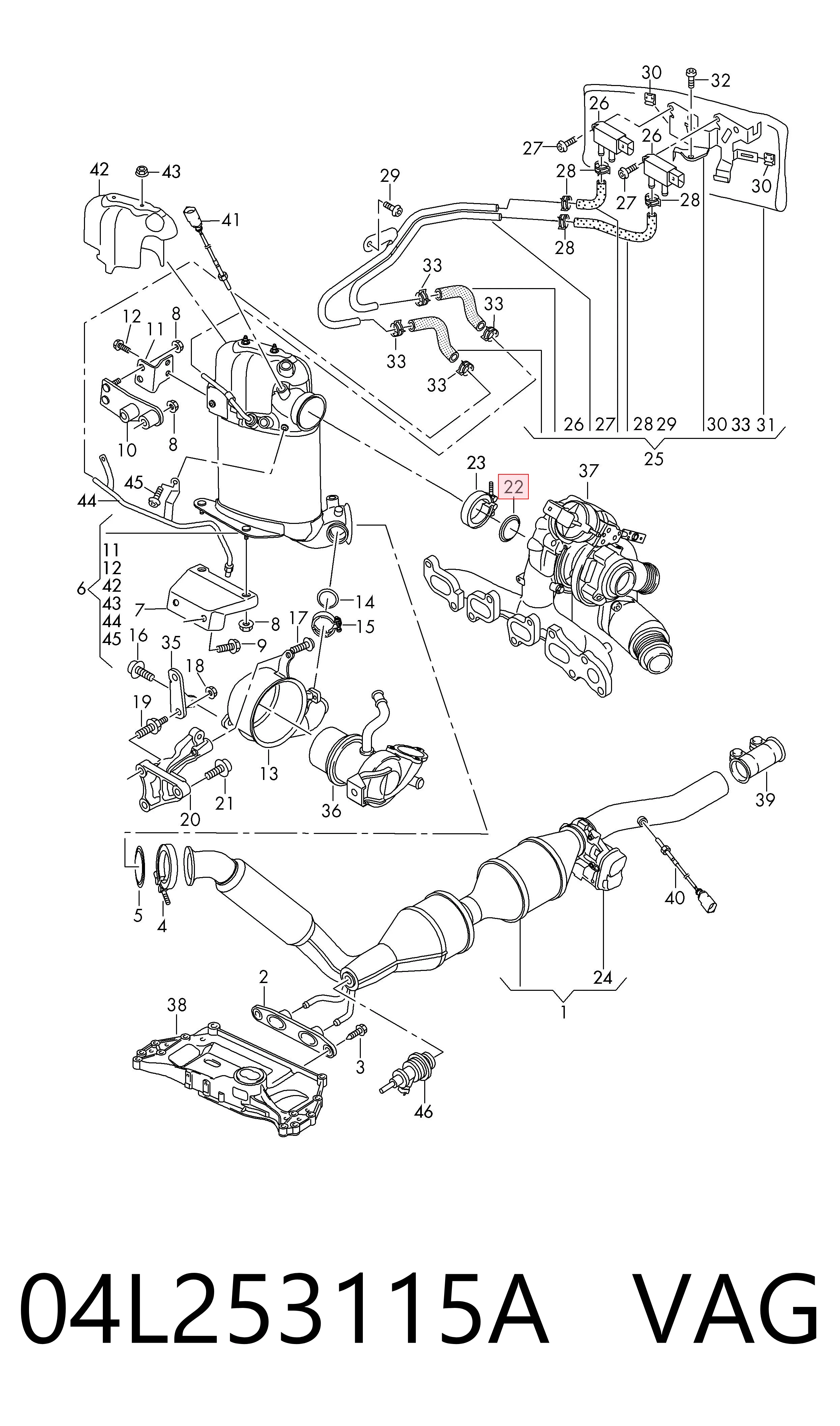 Junta de turbina de escape VAG 04L253115A precio, desde 6,71 EUR