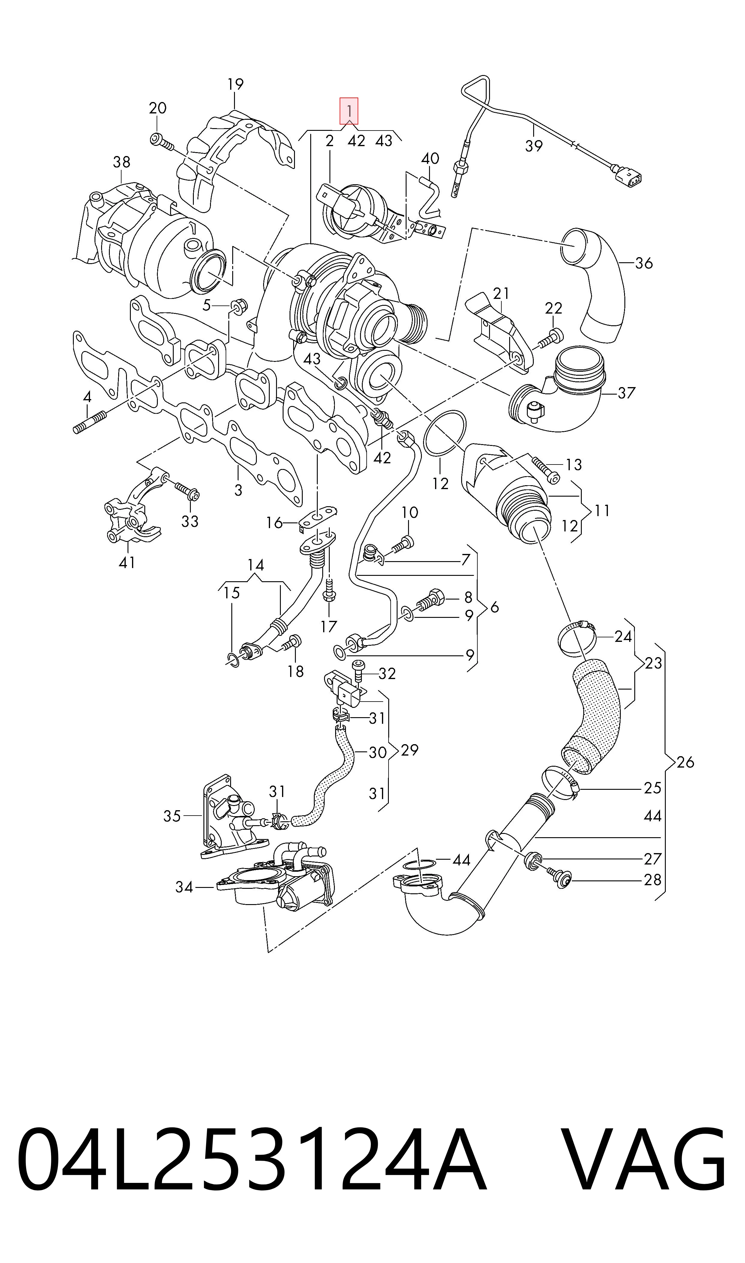 04L253124A VAG Turbo para motor